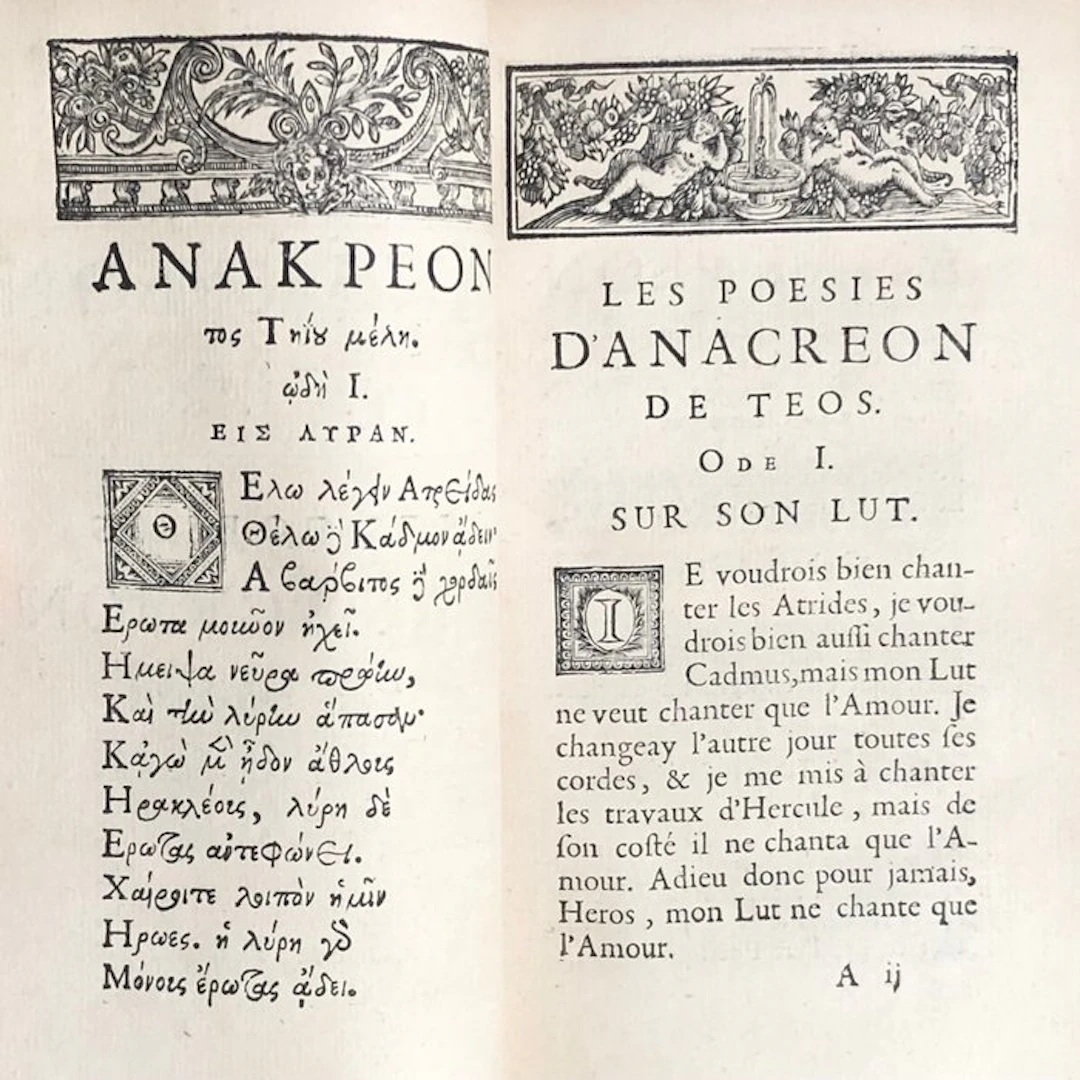 Anacréon / Sapho - Les poésies d'Anacréon et de Sapho...