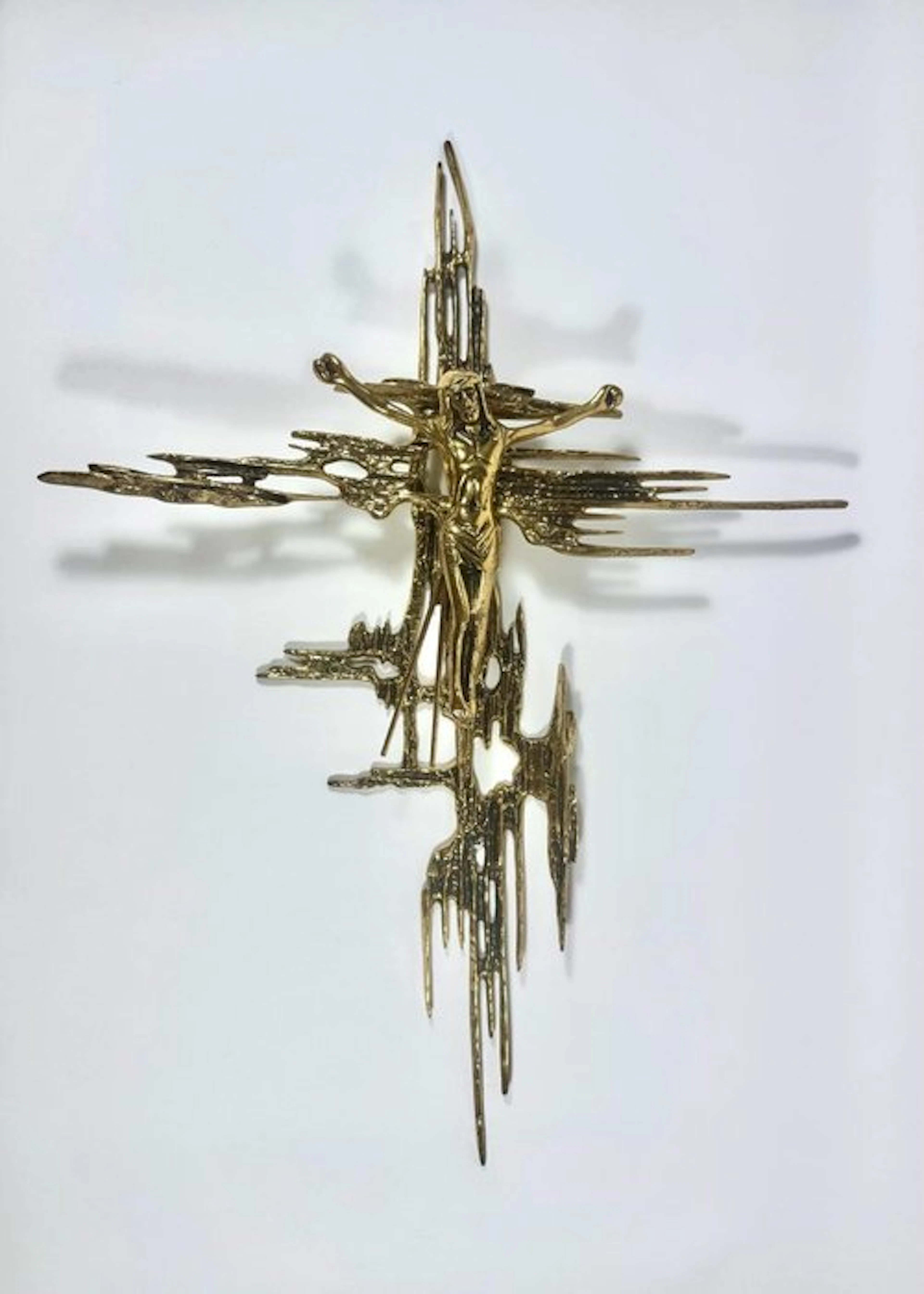 Art Nouveau Crucifix - Bronze - 1970-1980 - Inspired by Dalí - 59 cm