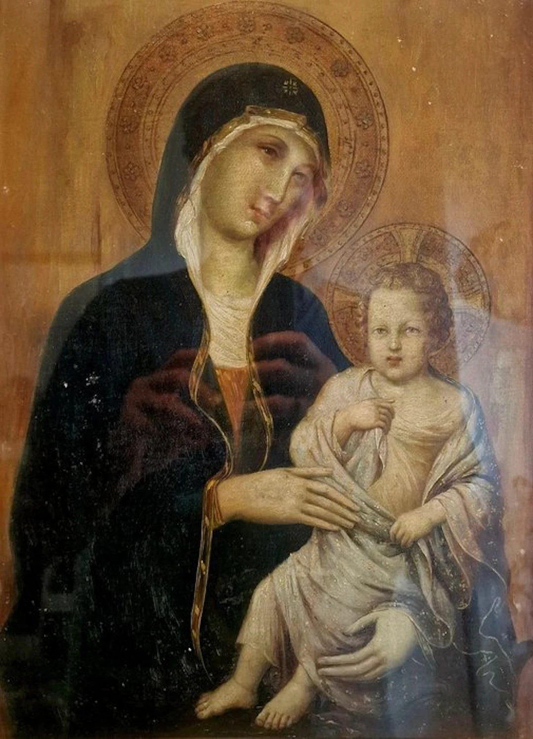 Italian school (XIX) - Madonna in Maestá, da Duccio di Buoninsegna
