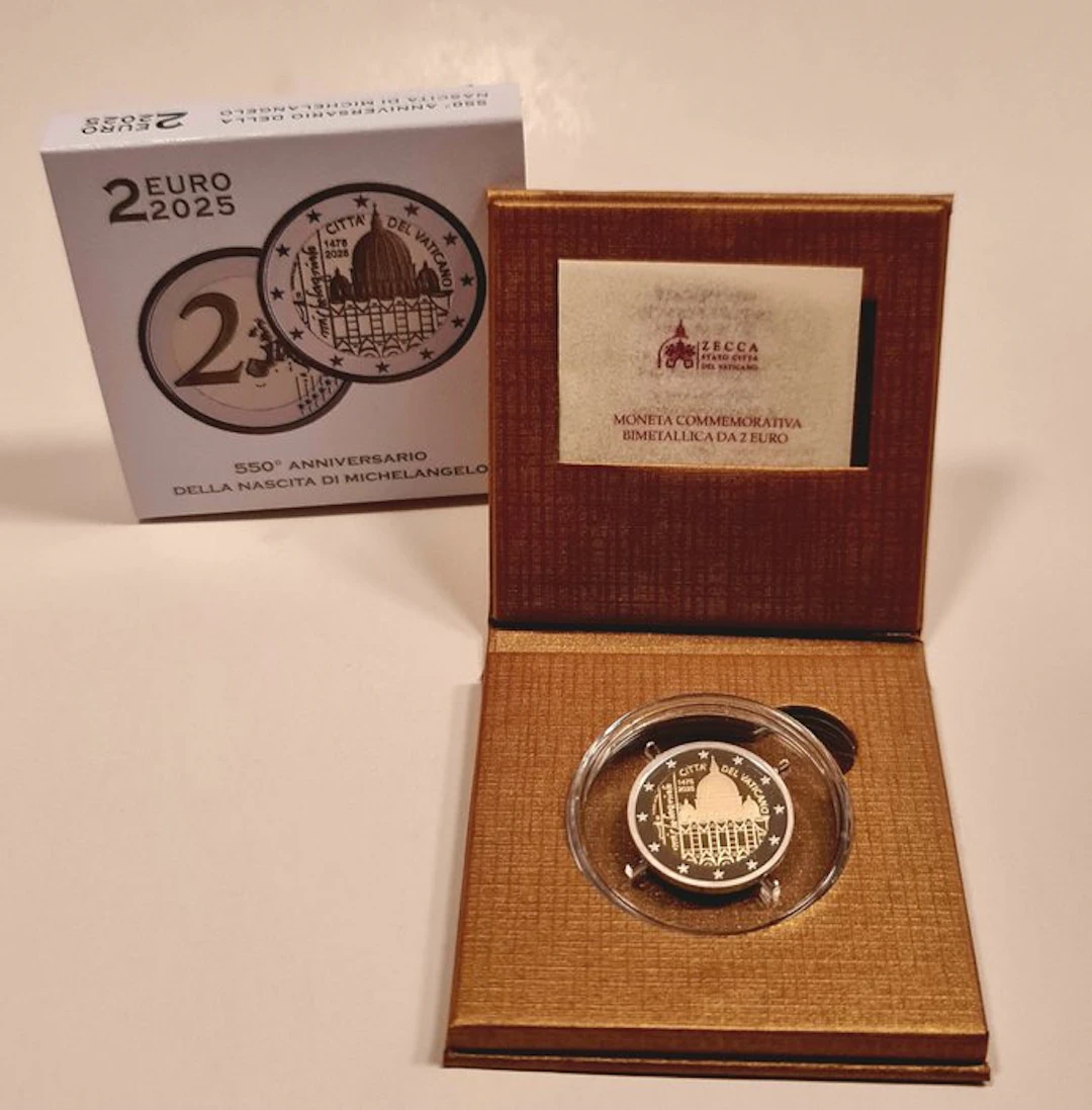 Vatican. 2 Euro 2025 "Michelangelo" Proof (No reserve price)