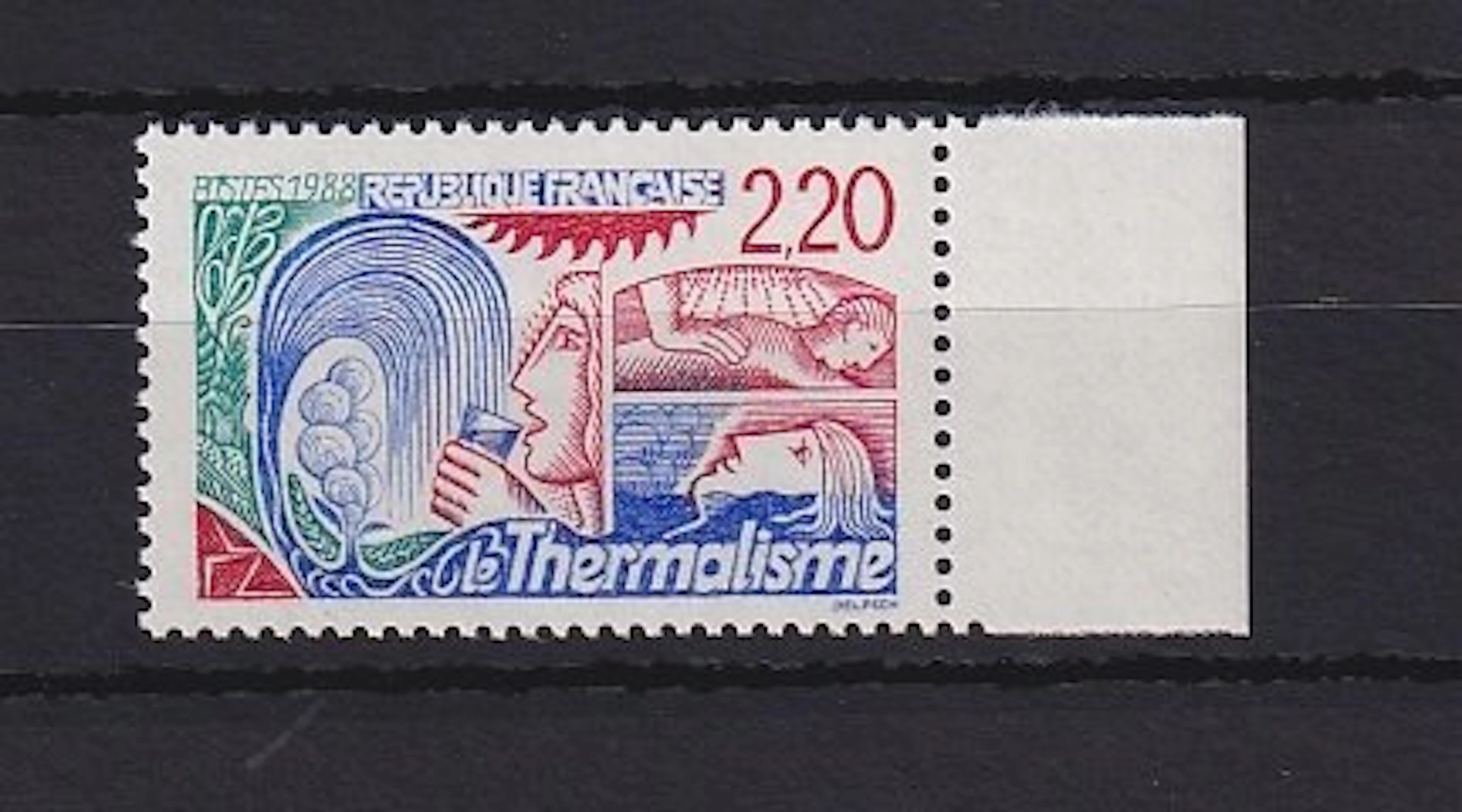 France 1988 - variété faciale rouge au lieu de bleu - Yvert n°2556a