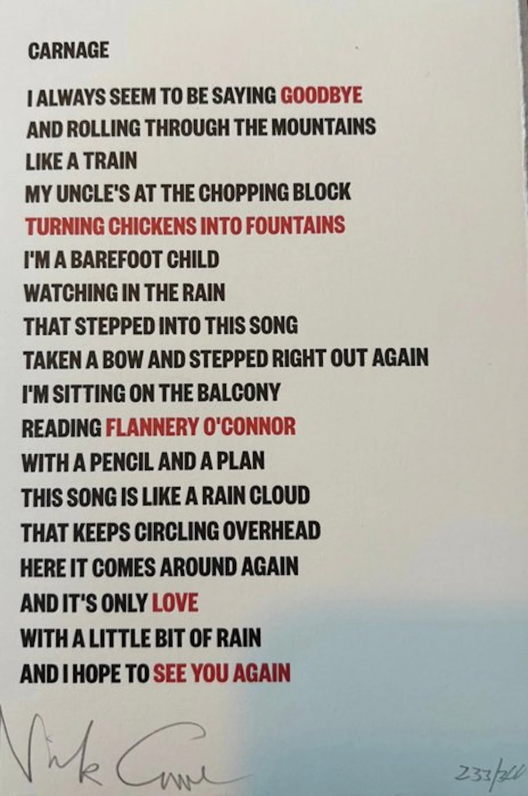 Nick Cave (1957) - Carnage