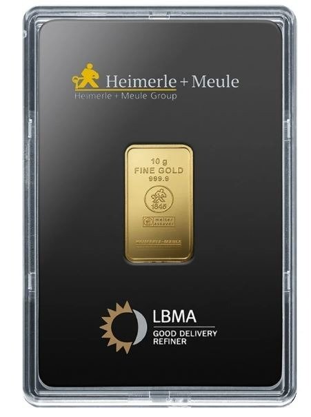 10 grams - Gold .999 - Heimerle + Meule - Sealed