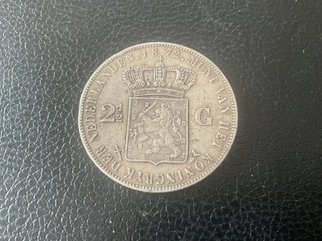 Netherlands. Willem III. 2 1/2 Gulden 1872 (No reserve price)