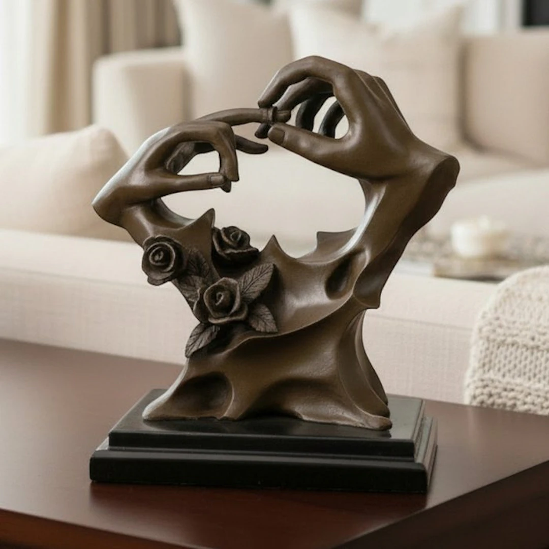 Milo (1910-1978) - Sculpture, Putting on the Ring - 26 cm - Bronze, Marble