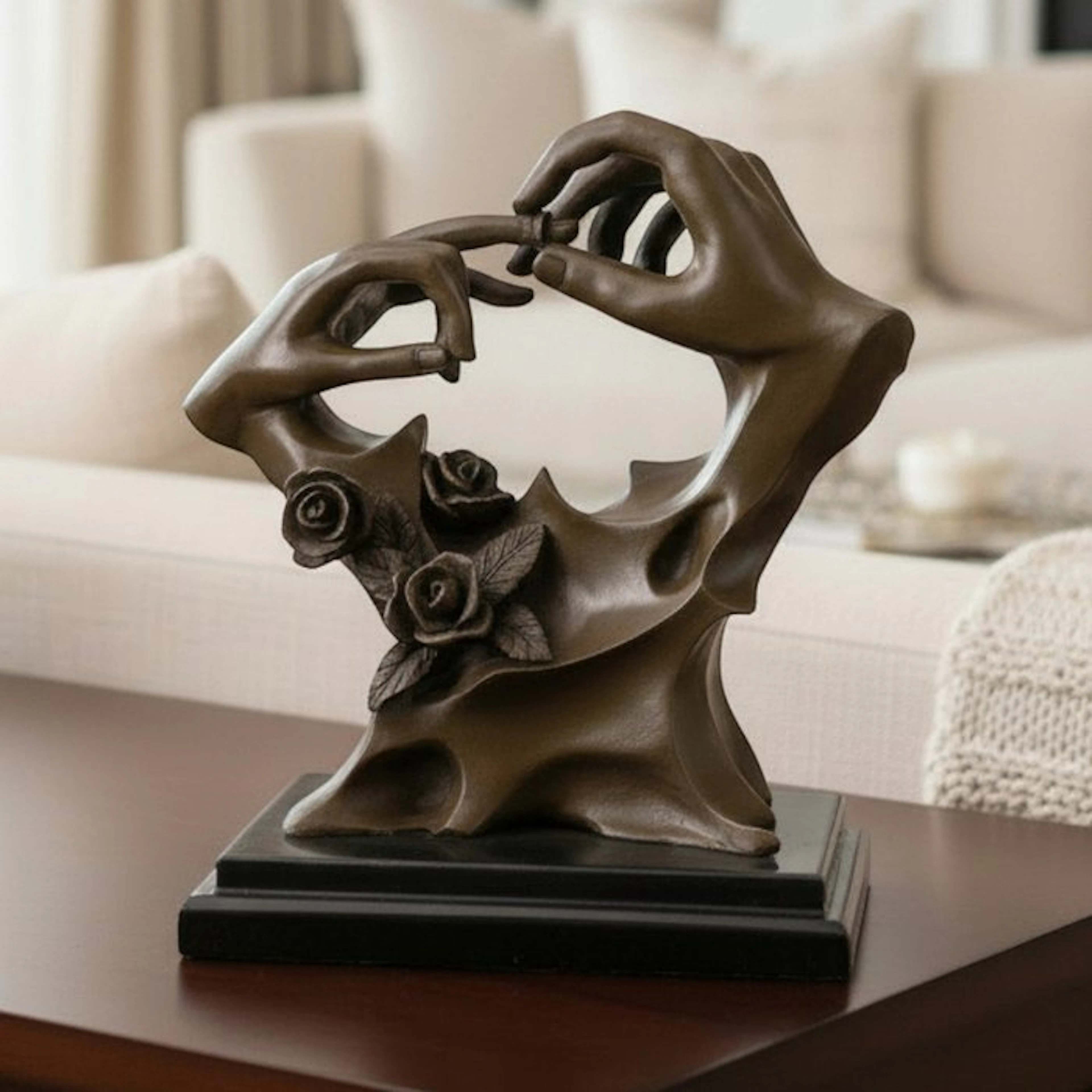 Milo (1910-1978) - Sculpture, Putting on the Ring - 26 cm - Bronze, Marble