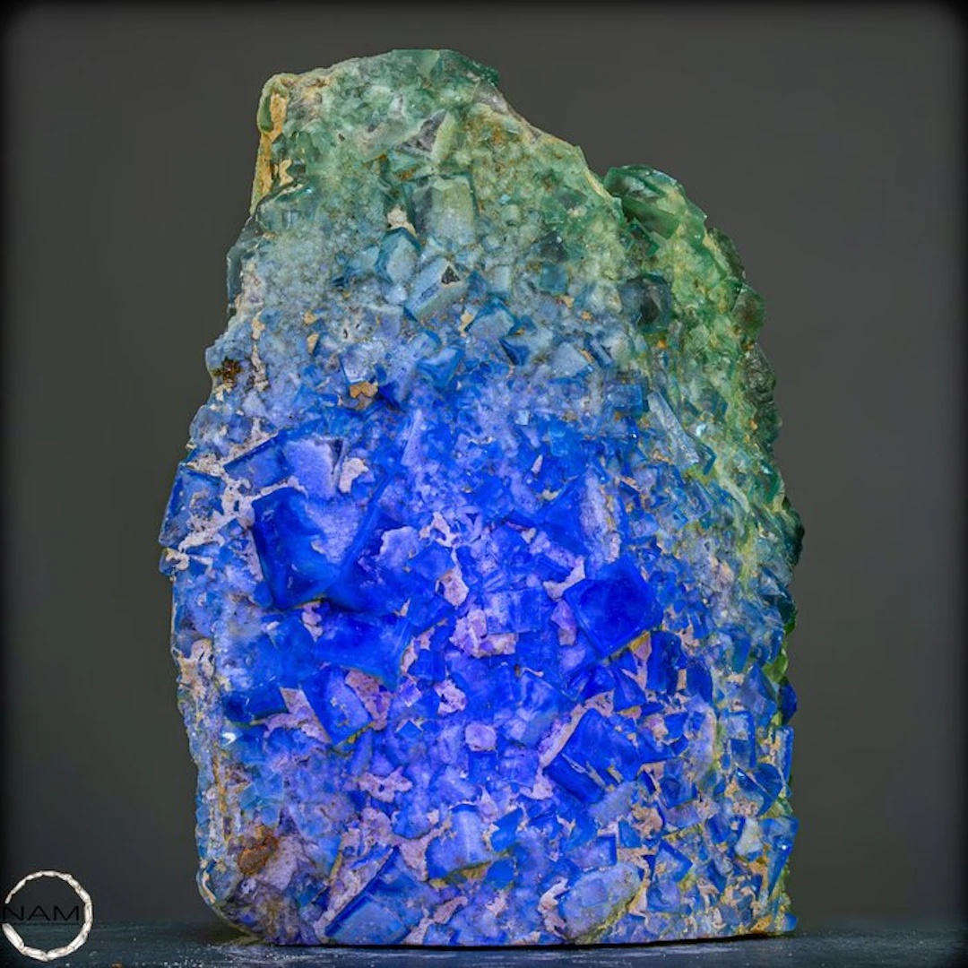 Natural Green Fluorite Crystal Cluster On Matrix- 7575.75 g