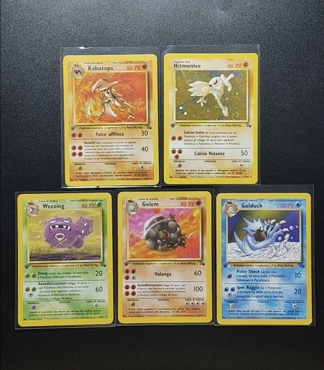 Pokémon - 5 Card - Hitmonlee Holo 1° Edizione - KAbutops...