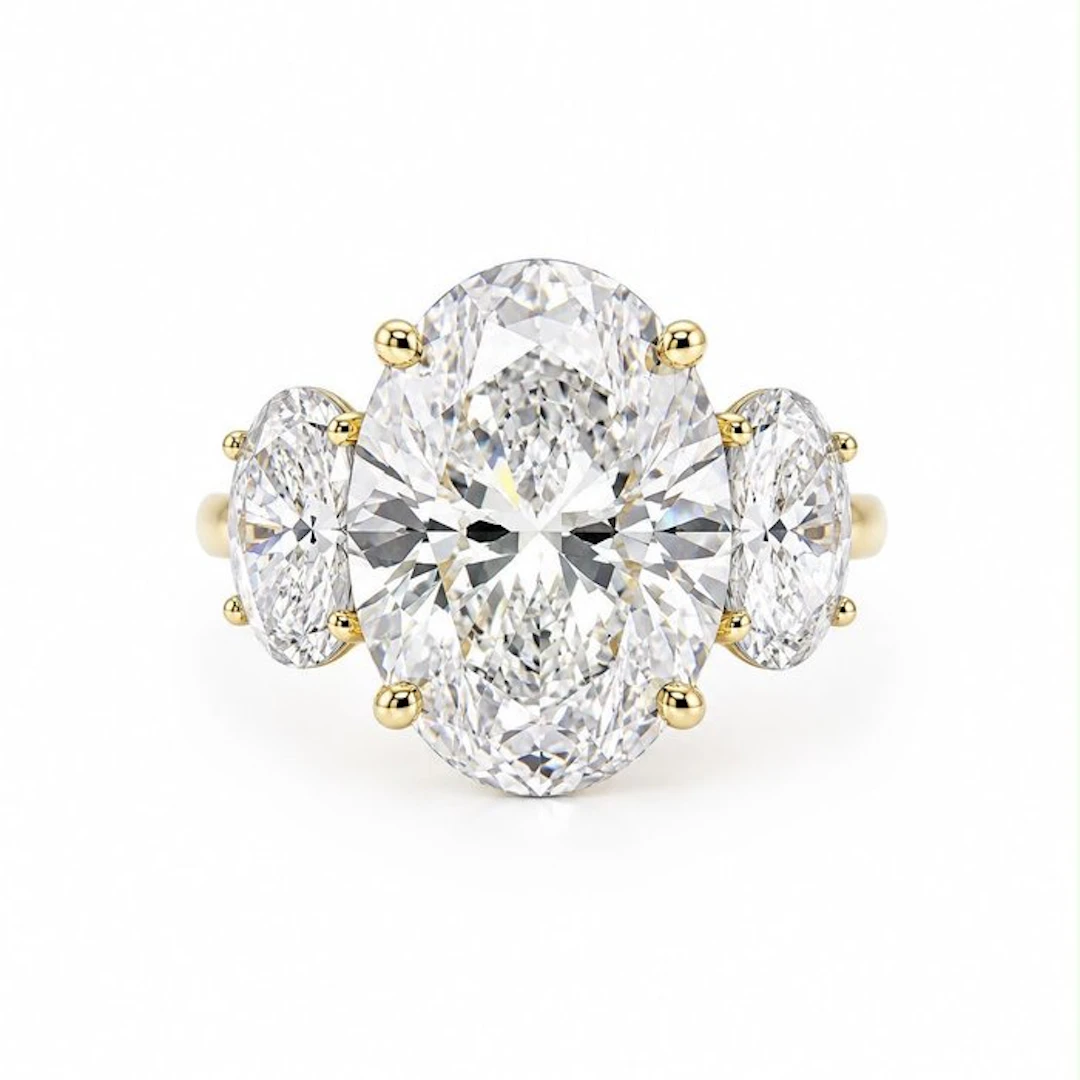 Ring - 14 kt. Yellow gold - 11.03ct. tw. Diamond (Lab-grown) - Diamond