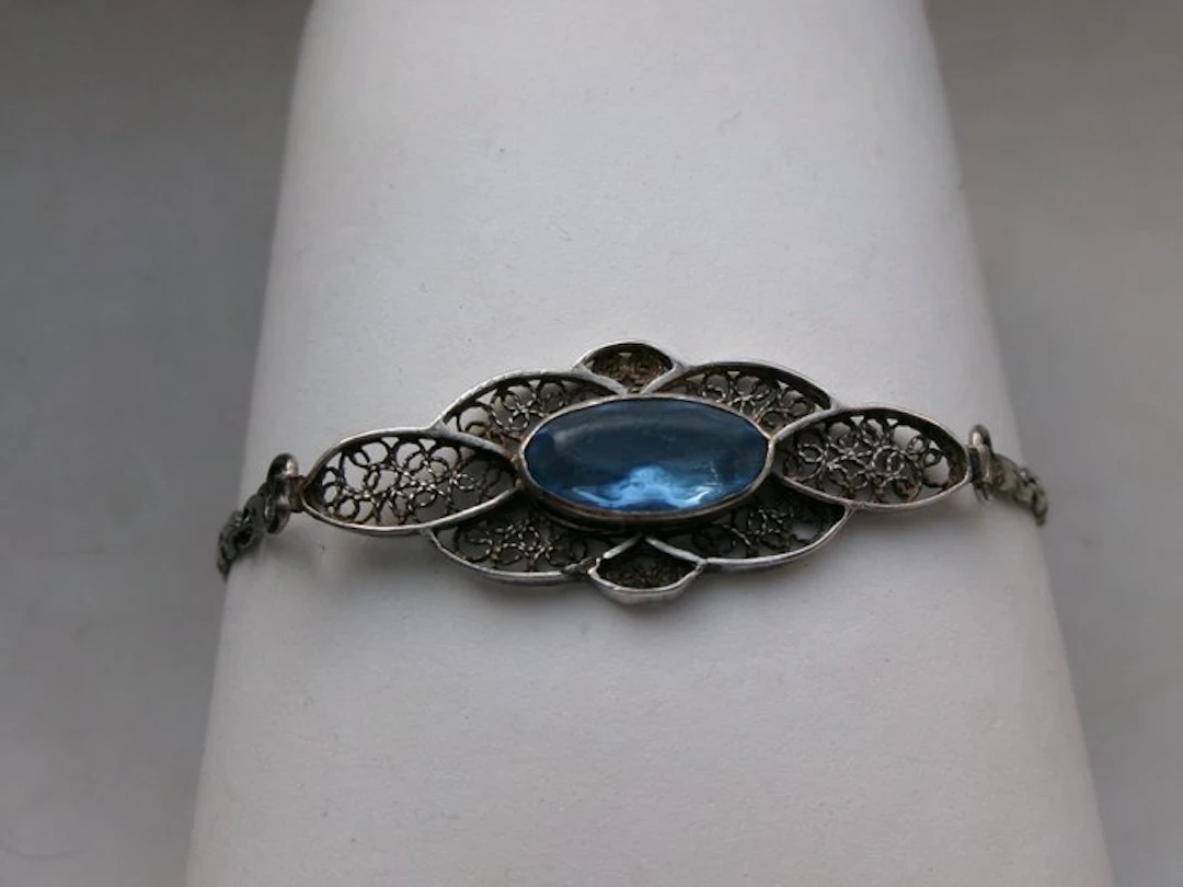 Silver, Filigree - Bracelet - Art Deco