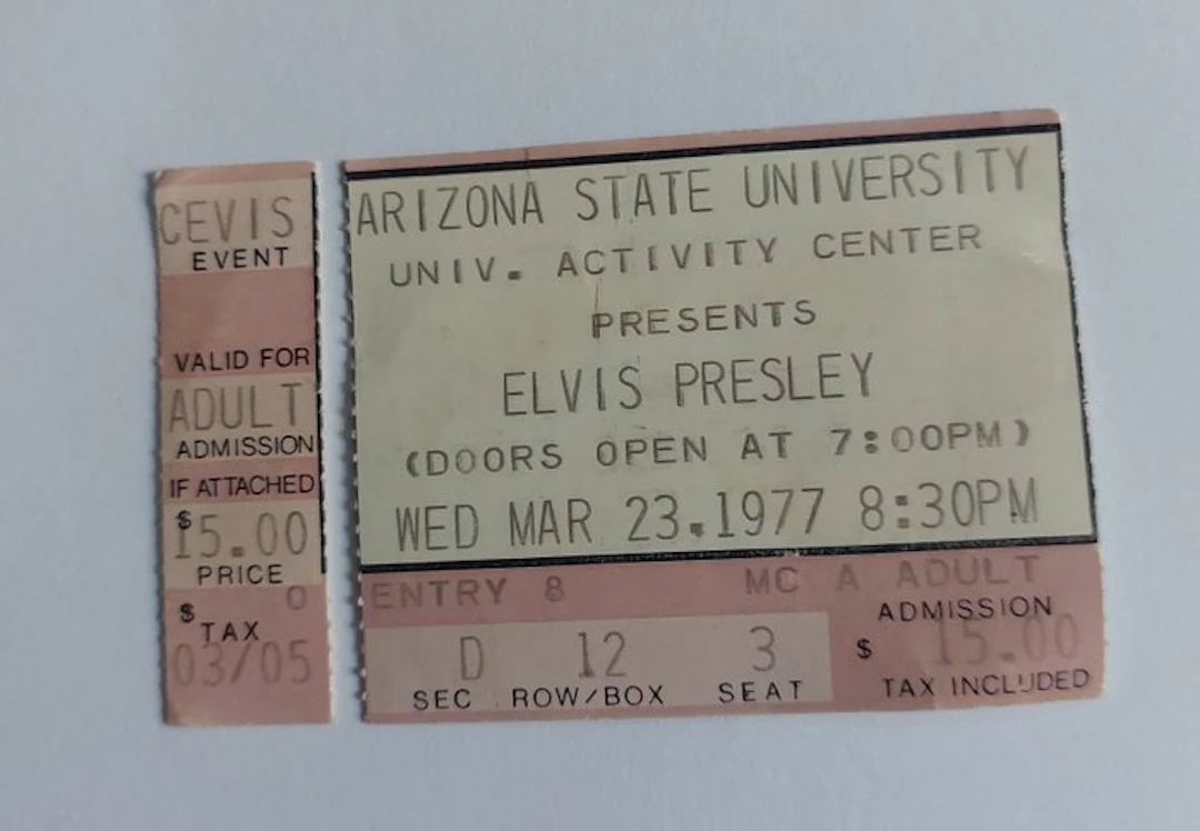 Elvis Presley - Concert ticket