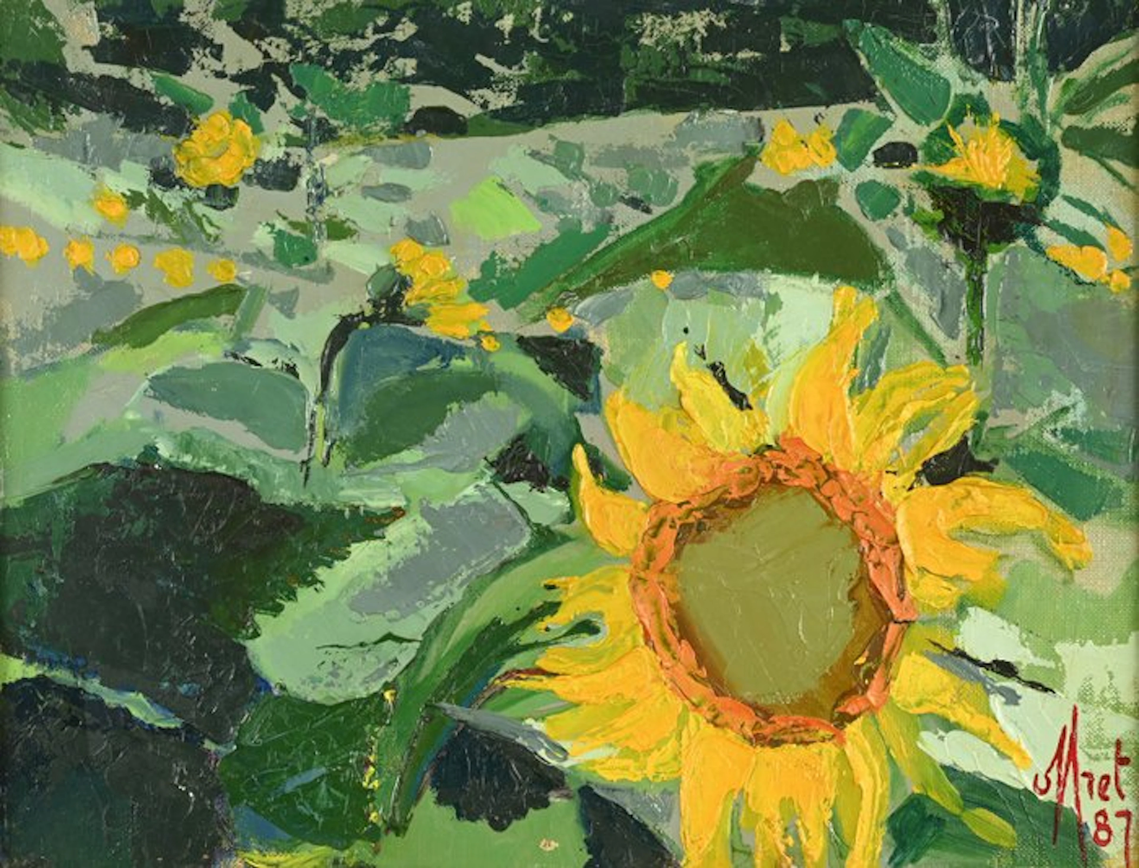 Yves Offret (1946-2004) - Soleil au champ