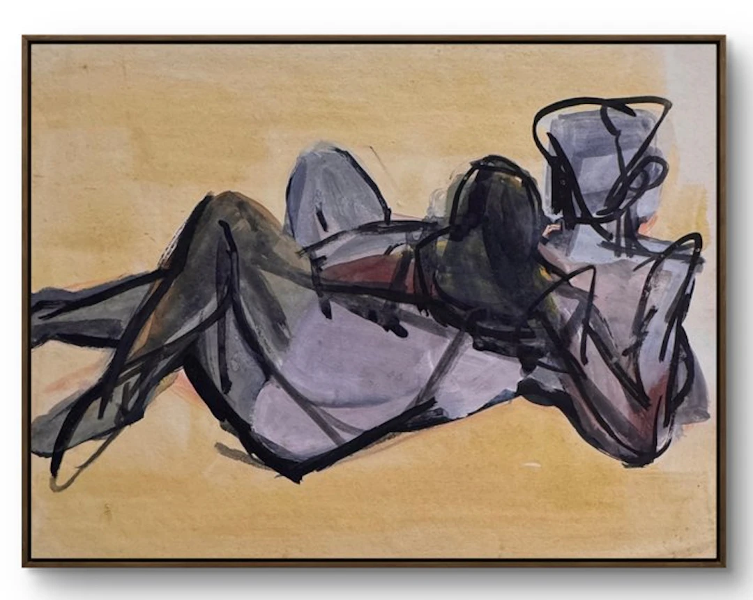Marcus de Vestele (1941-2024) - Composition Cobra au nu féminin