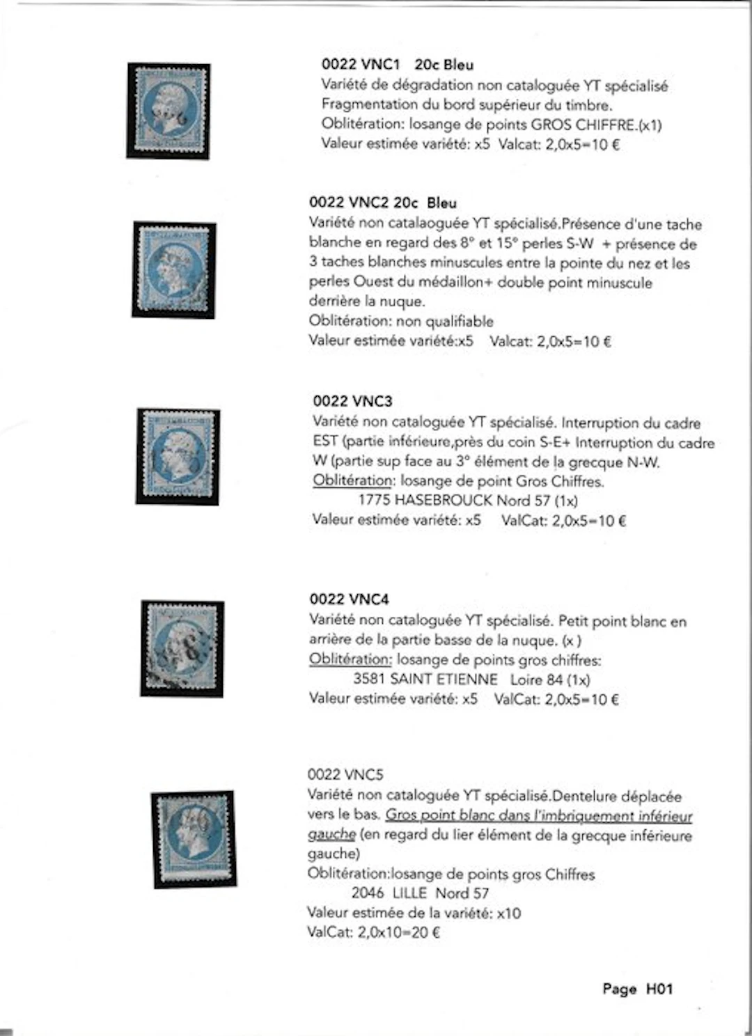 France - Lot of classic stamps for obliteration study.