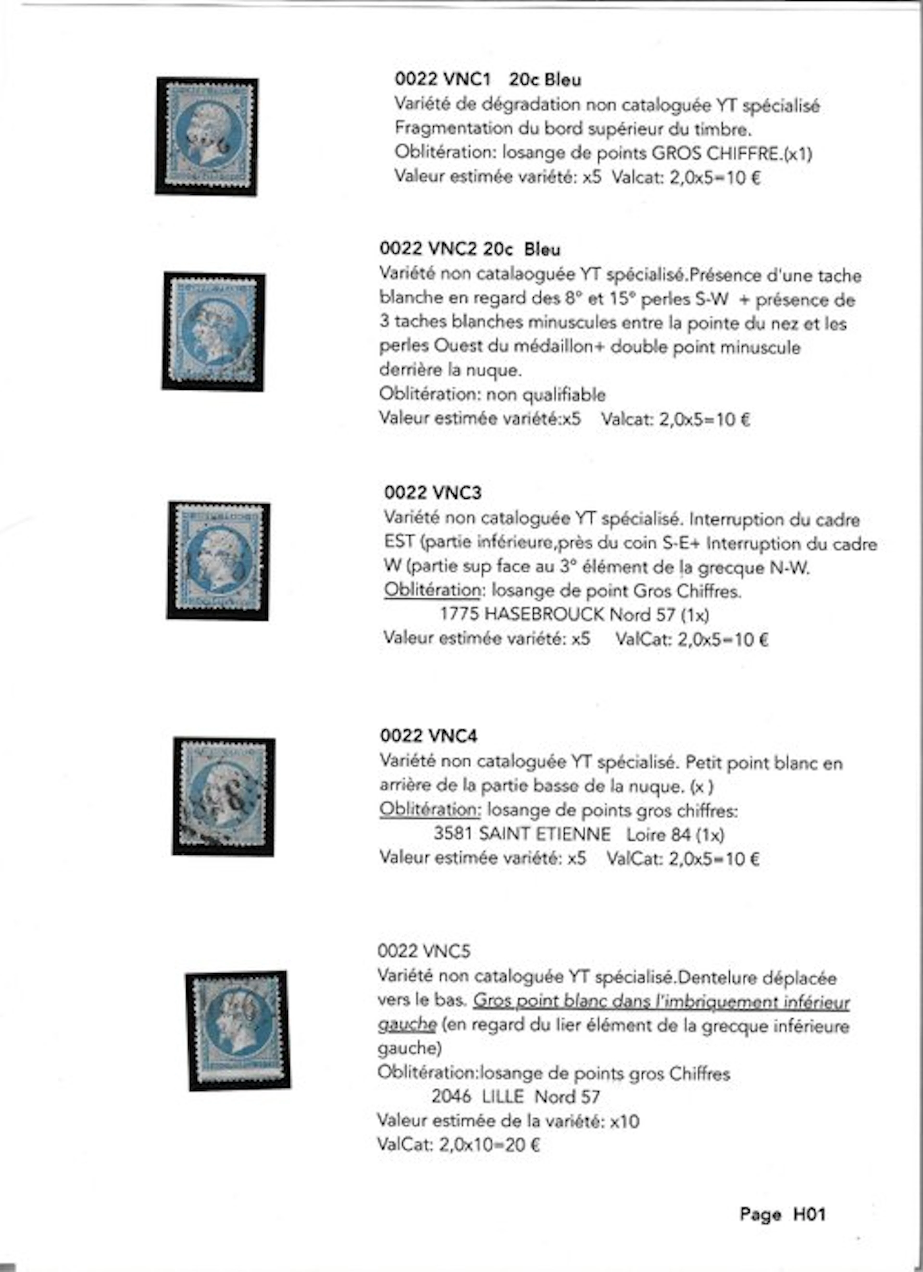 France - Lot of classic stamps for obliteration study.