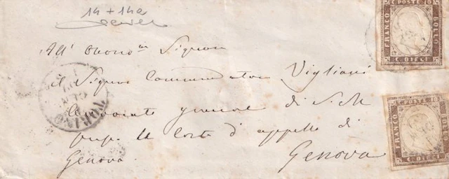 Italian Ancient States - Sardinia - January 1859 Letter...