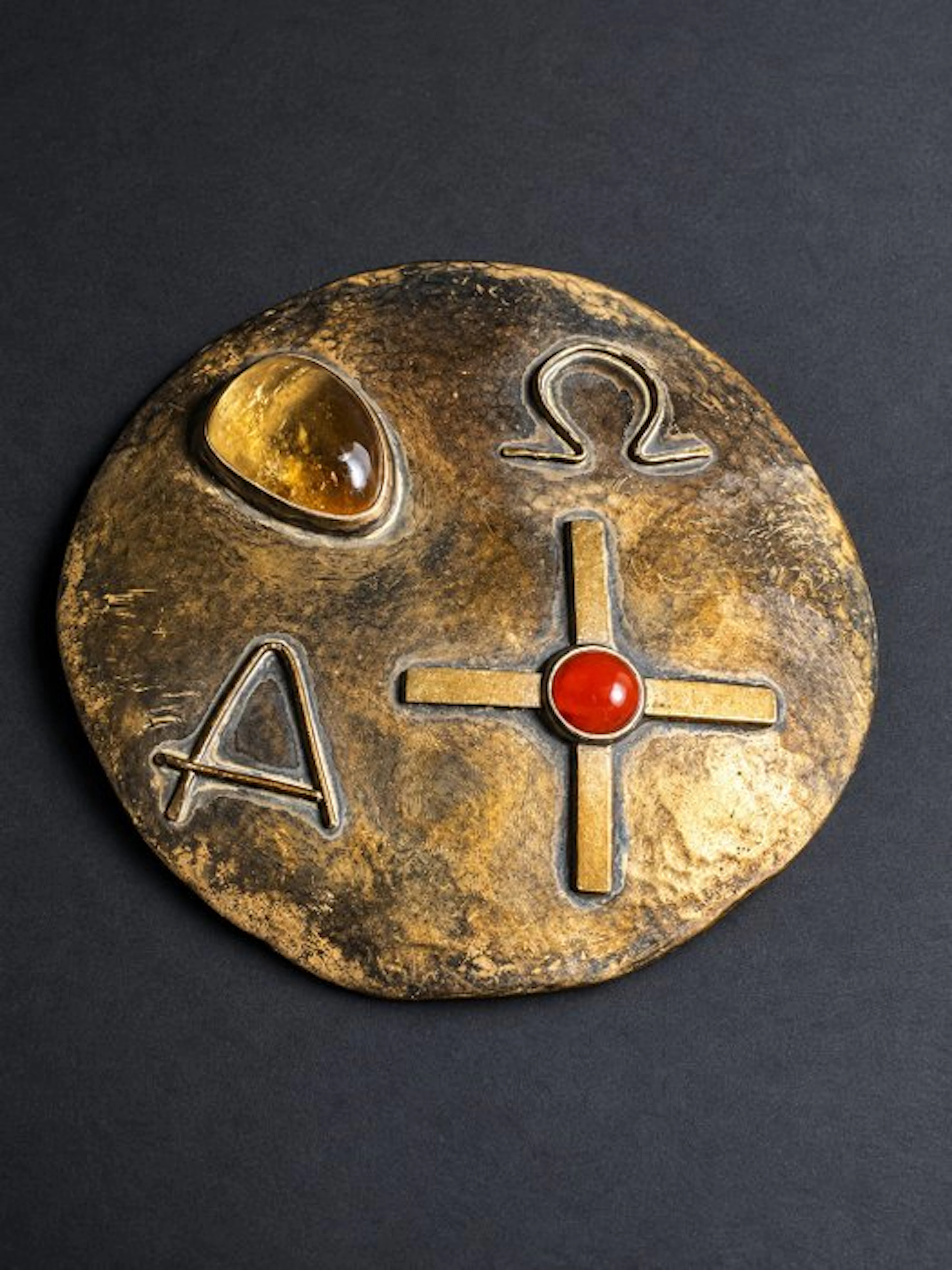 Metal - Brooch - Alpha and Omega religious brooch