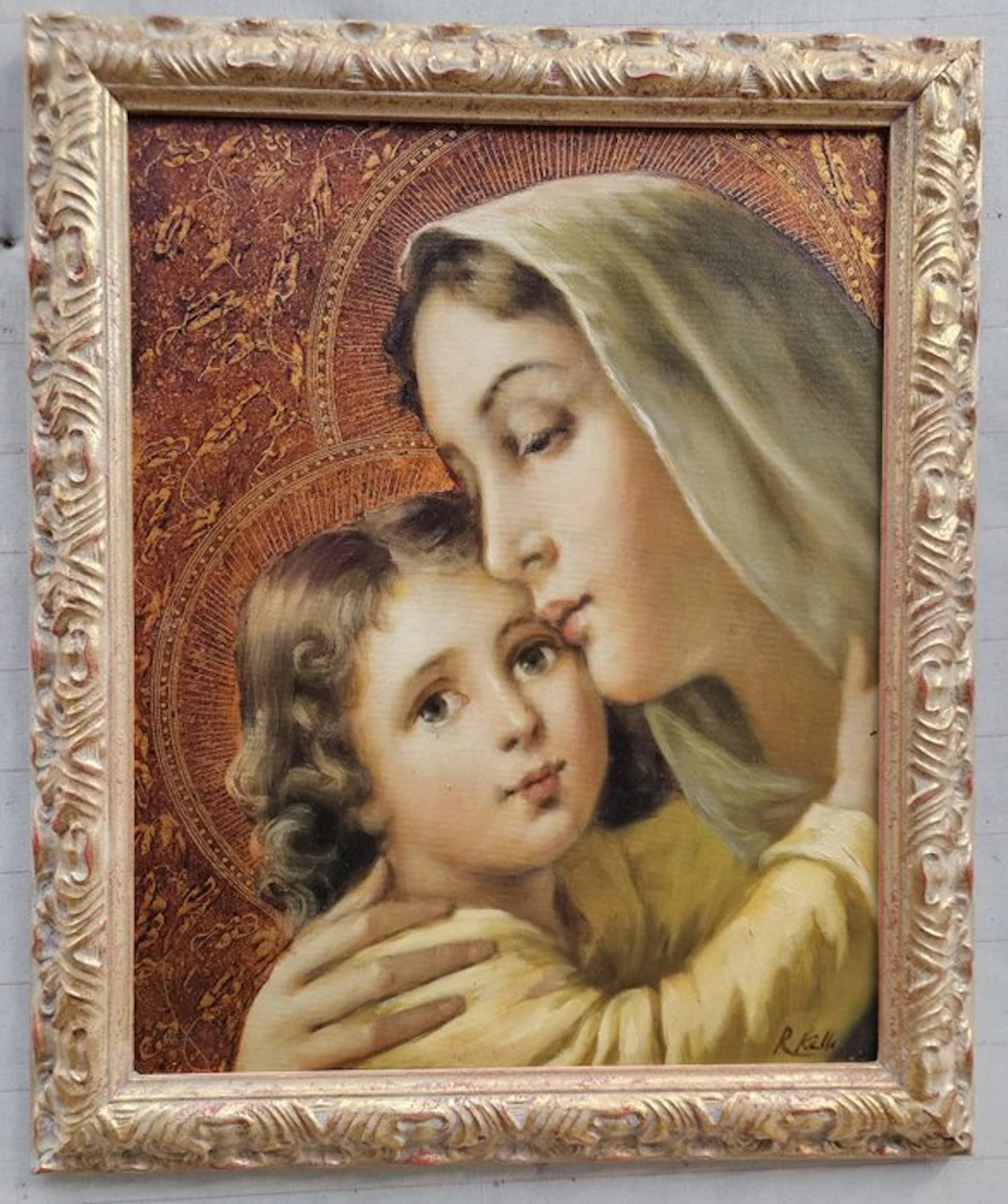 Scuola europea - Vergine con bambino - 40 x 50 cm