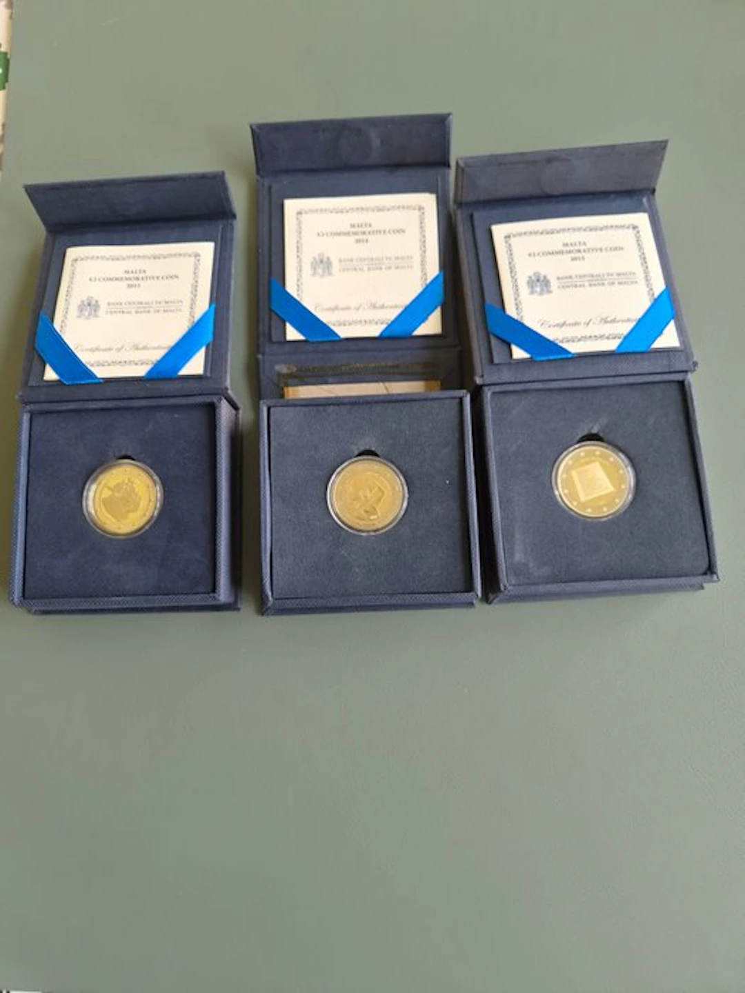 Malta. 2 Euro 2013/2015 (3 coins) Proof (No reserve price)