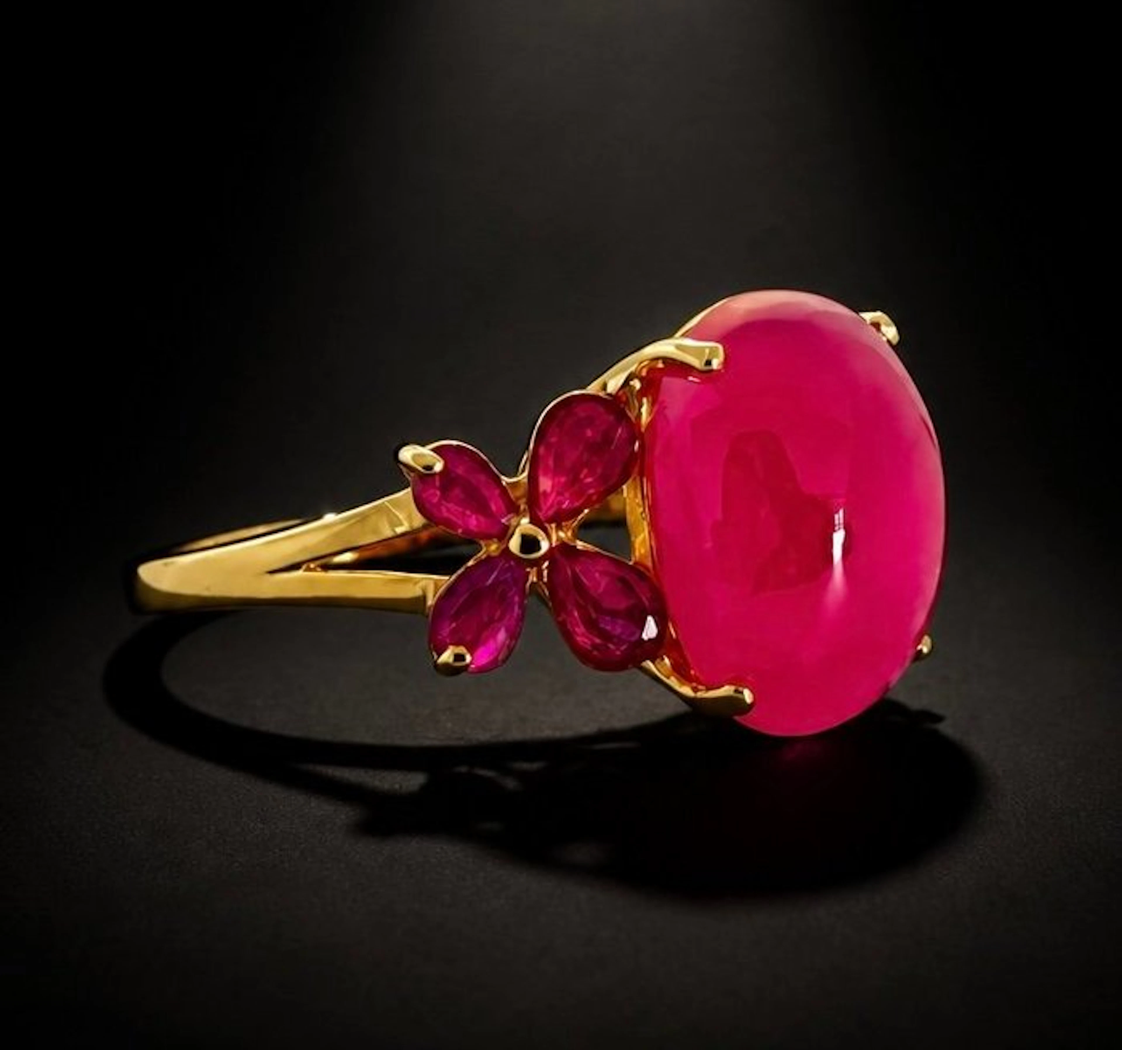 925 sterling silver gold-plated - ruby - Ring