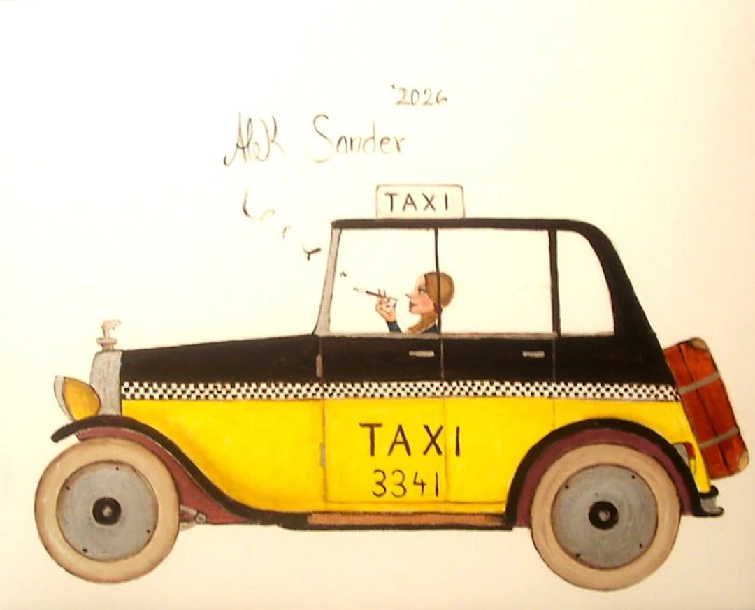Alek Sander (XX-XXI) - Madame Cohiba in einem Taxi in New York