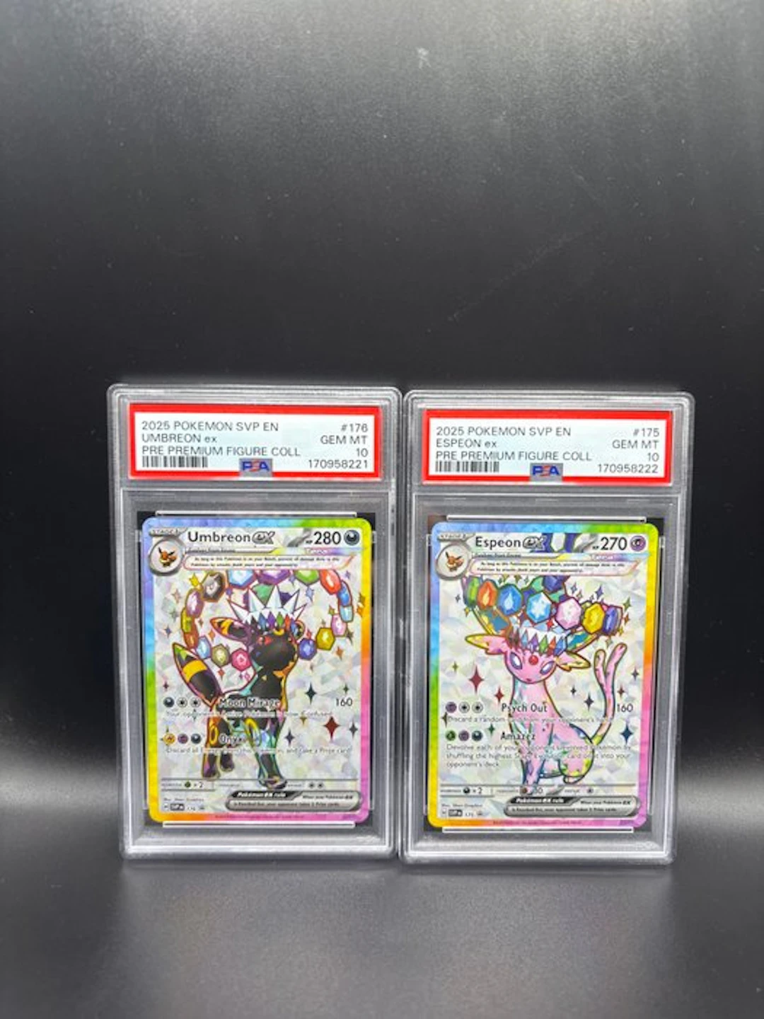 Pokémon - 2 Graded card - Umbreon, Espeon Full Art Promo - PSA 10
