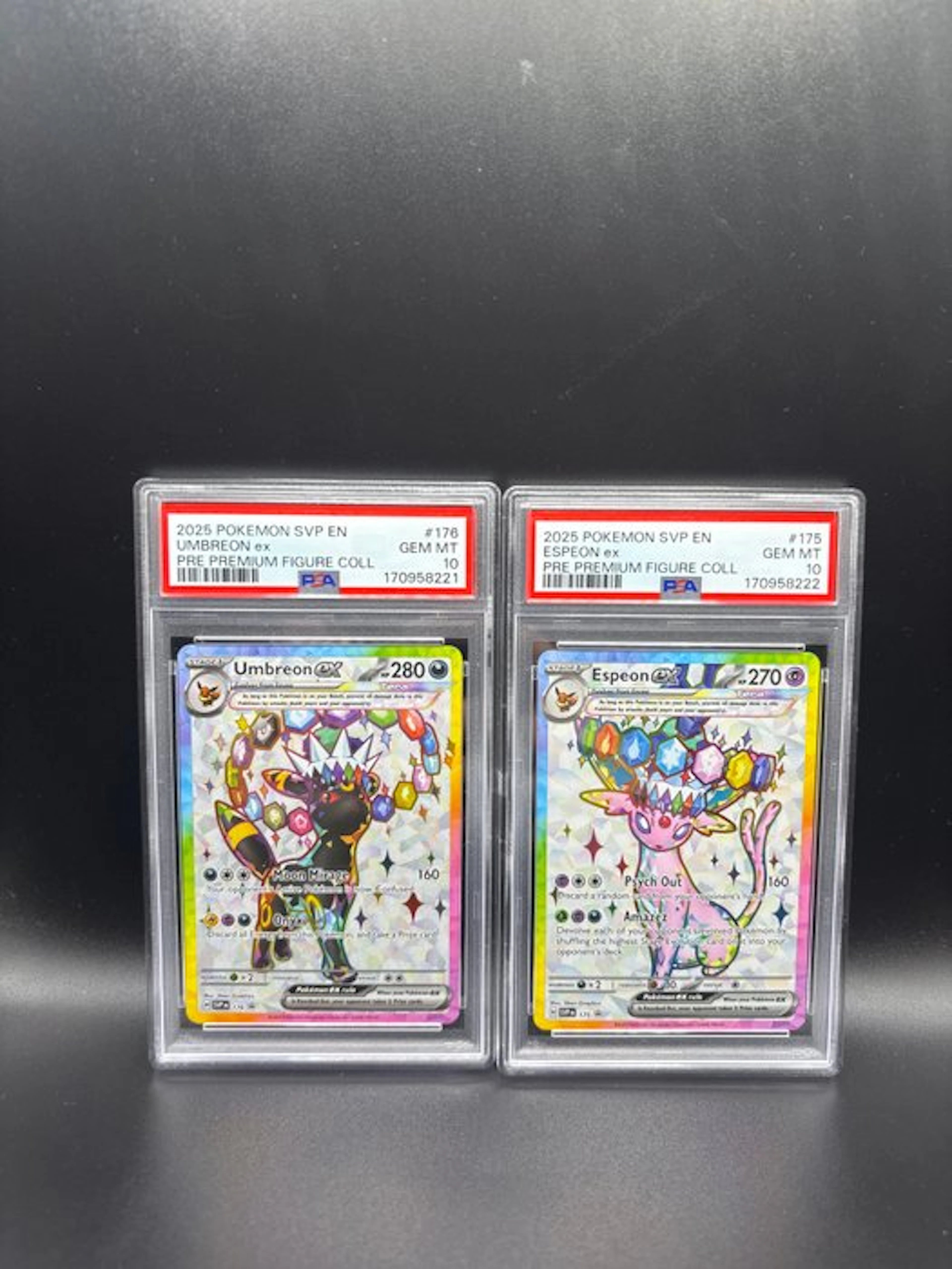 Pokémon - 2 Graded card - Umbreon, Espeon Full Art Promo - PSA 10