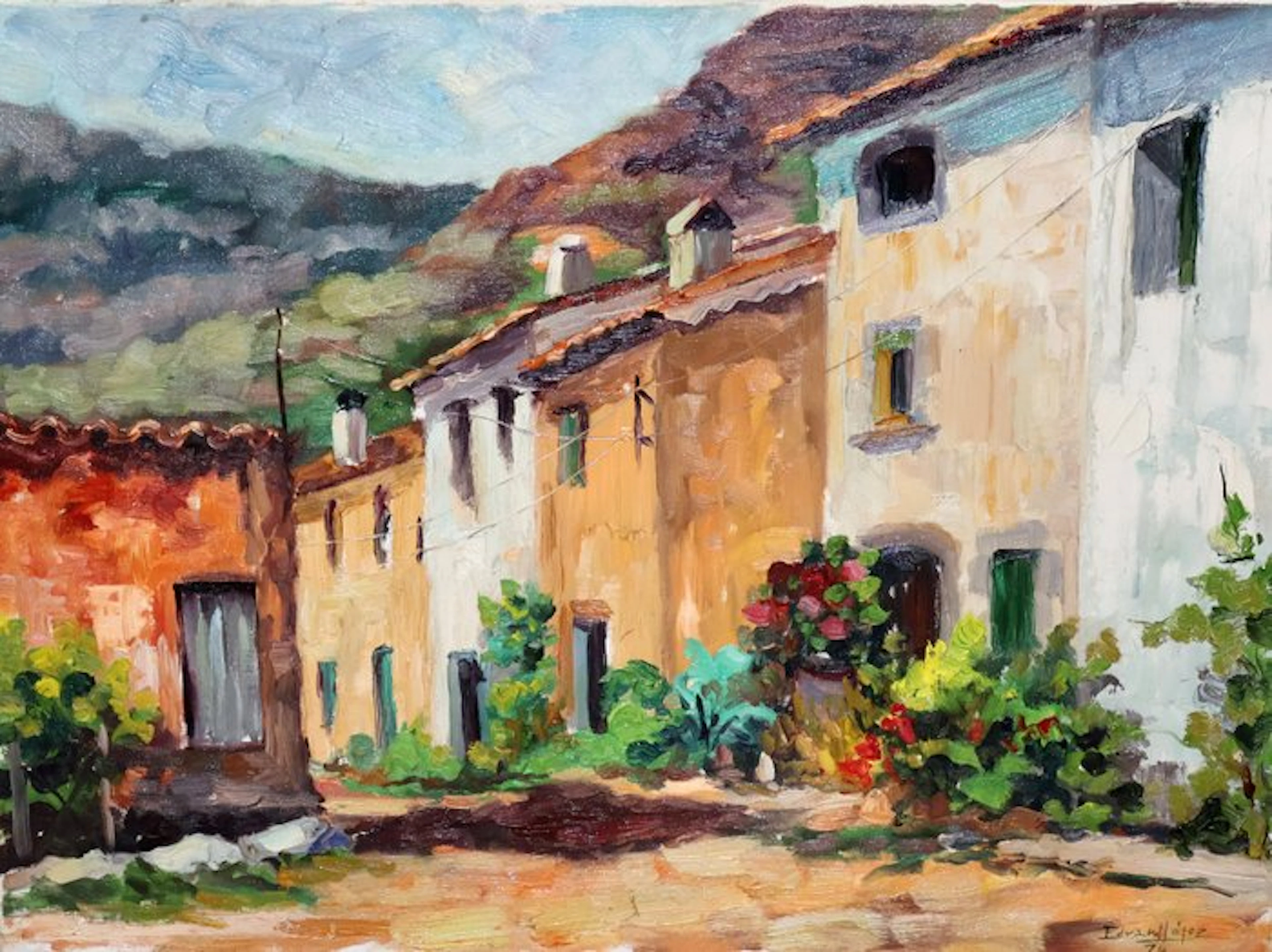 Eduard López (XX) - Paisaje de Riells del Fay