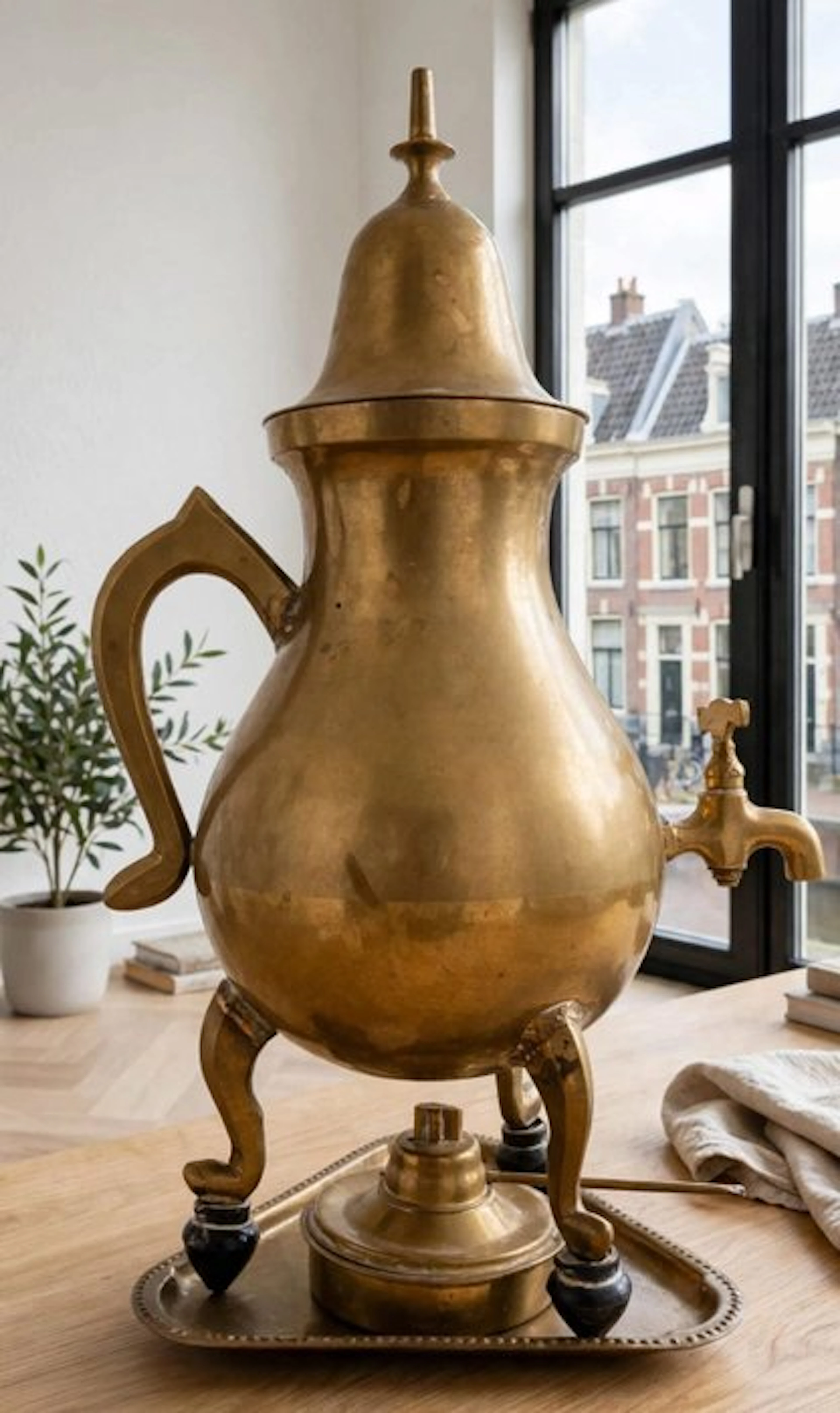 Coffee pot - Brass, Bronze - Samovar {tap faucet}