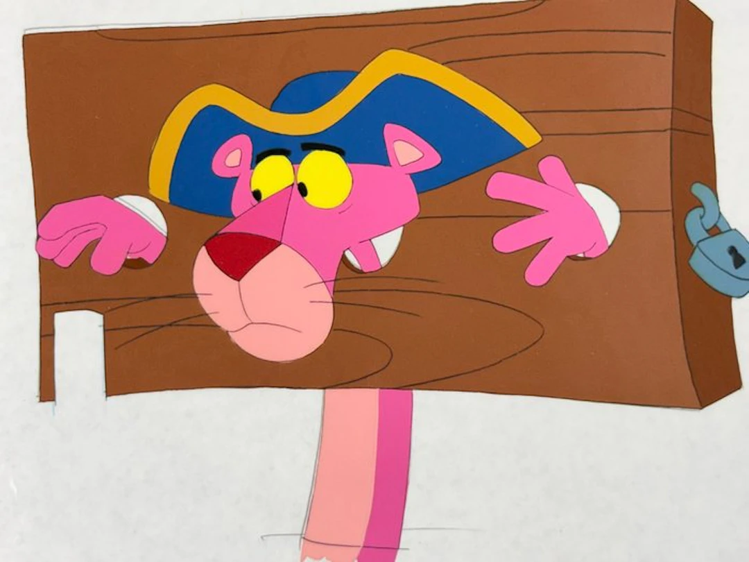 Friz Freleng - Original animation cel and drawing of Pink...