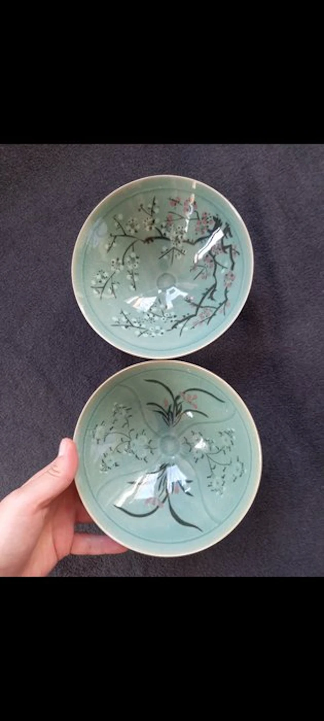 Yujin Kiln Han Kiwoong - Tea bowl (2) - Stoneware - Like new! 2-piece set