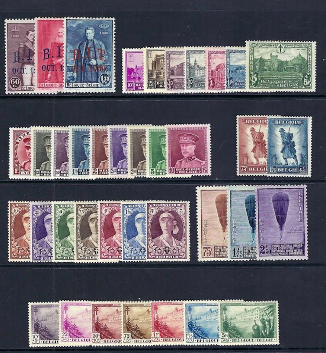 Belgium 1930/1932 - selection of complete series from the period 1930–1932