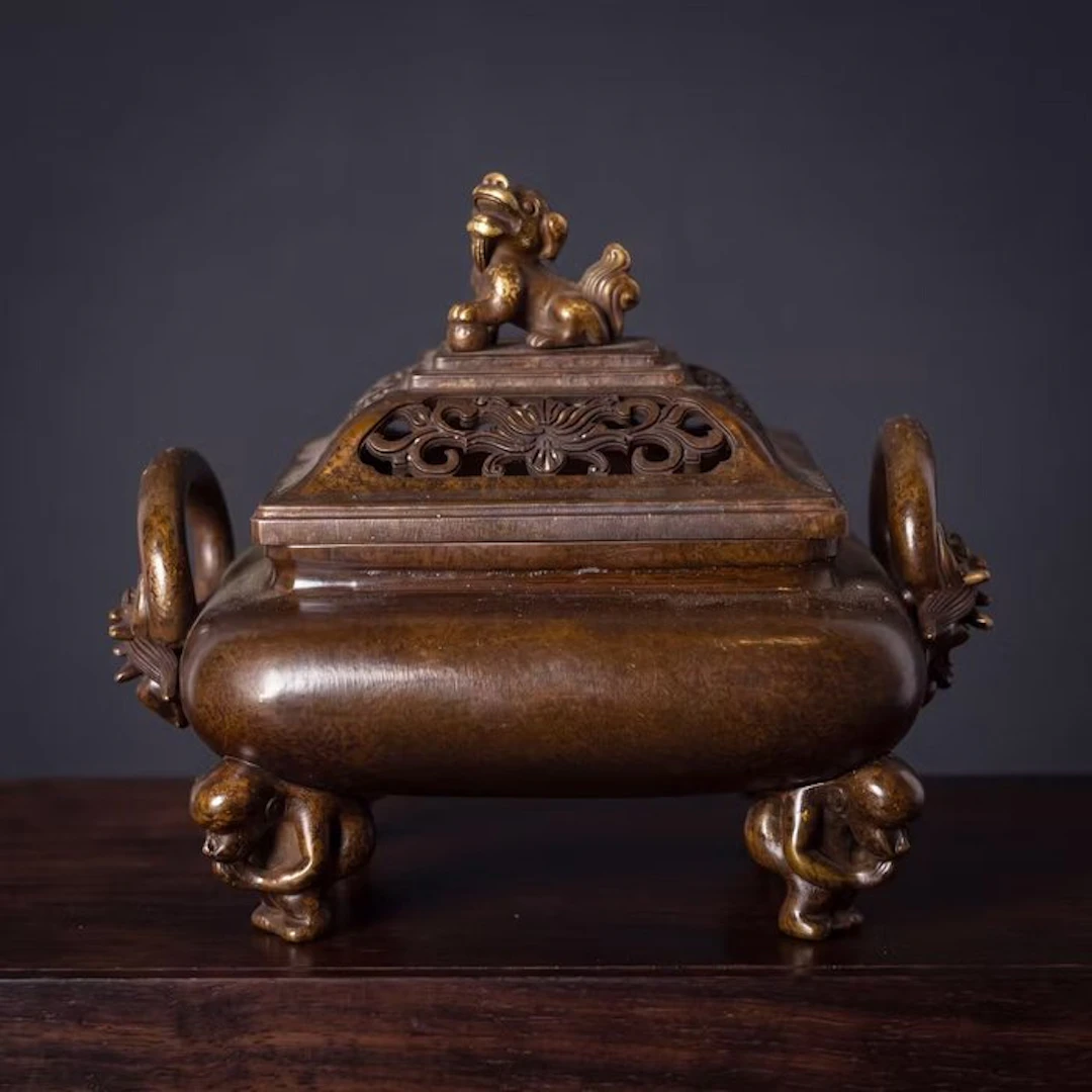 Incense burner - Bronze - Foo dog