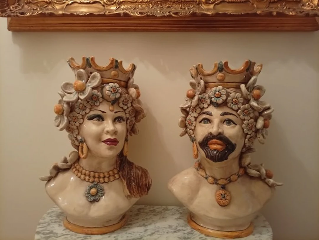 bauccio.f - Statue, Teste di moro - 50 cm - Ceramic