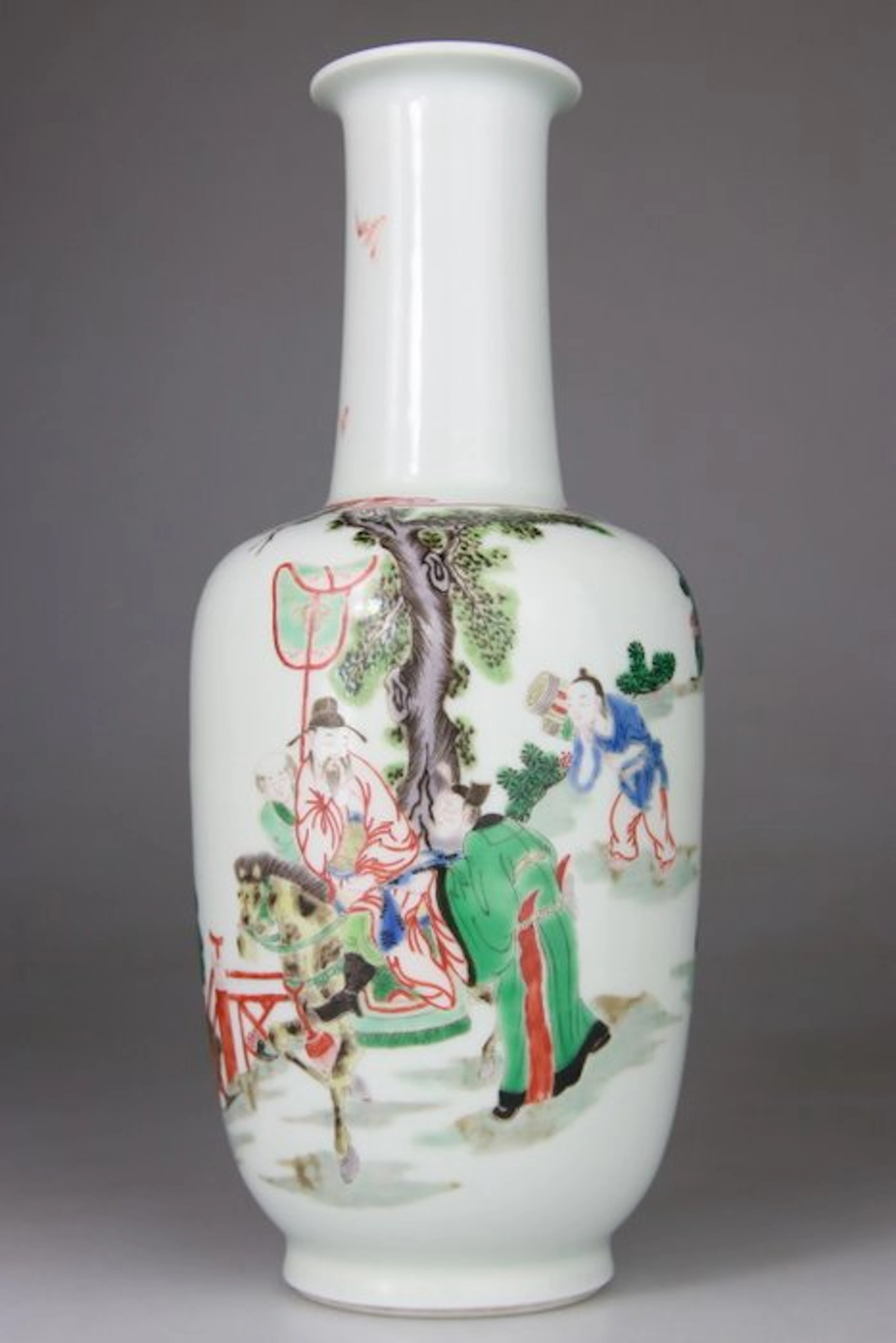 Porcelain vase - Famille Verte - Kangxi mark - Porcelain...