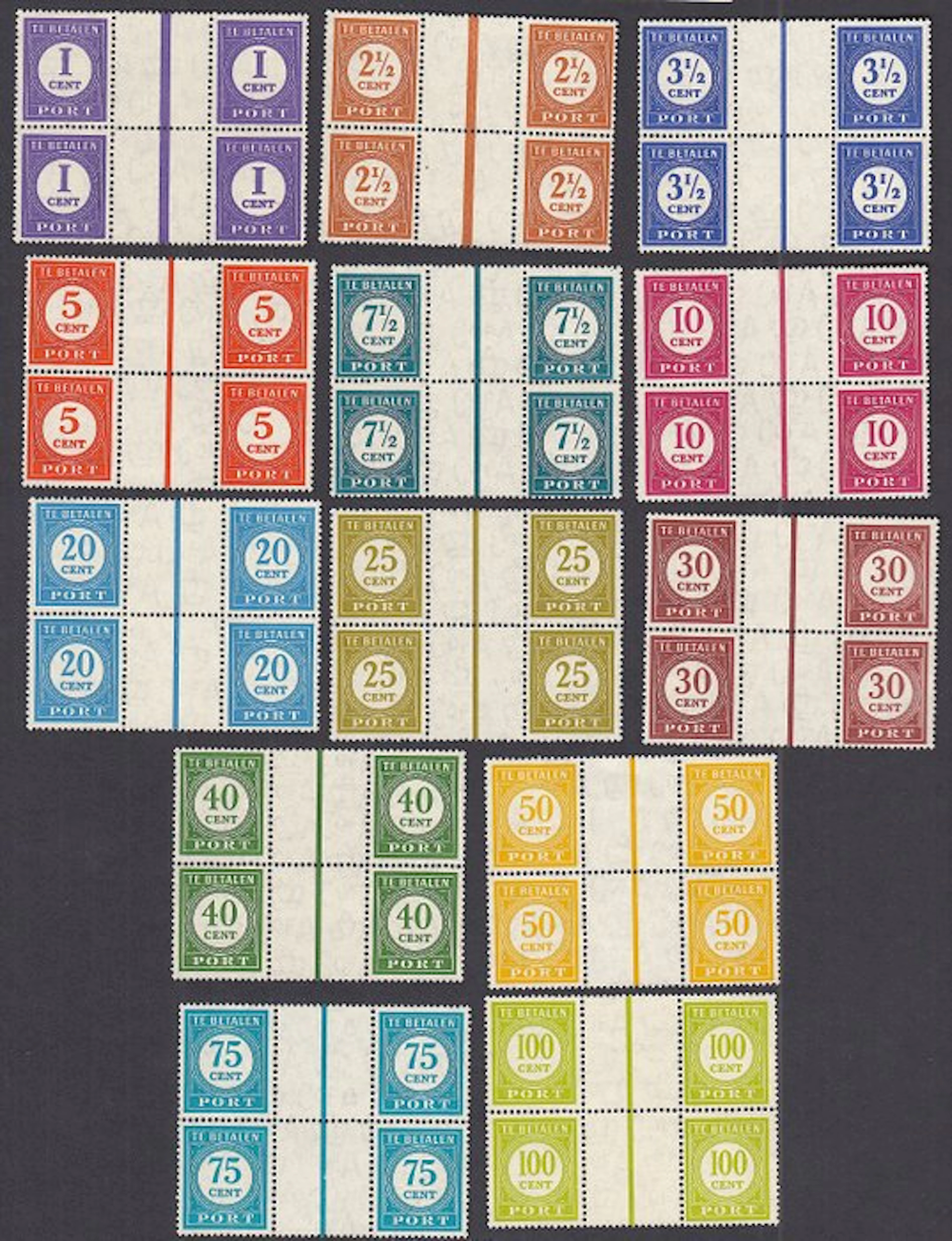 Dutch East Indies 1946 - Numbers in block pairs with a...