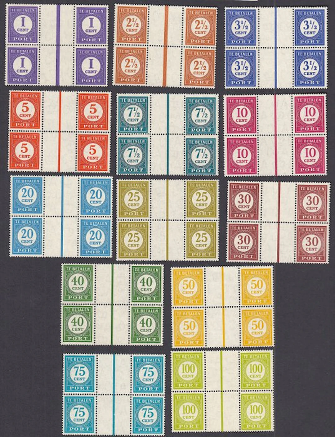 Dutch East Indies 1946 - Numbers in block pairs with a...