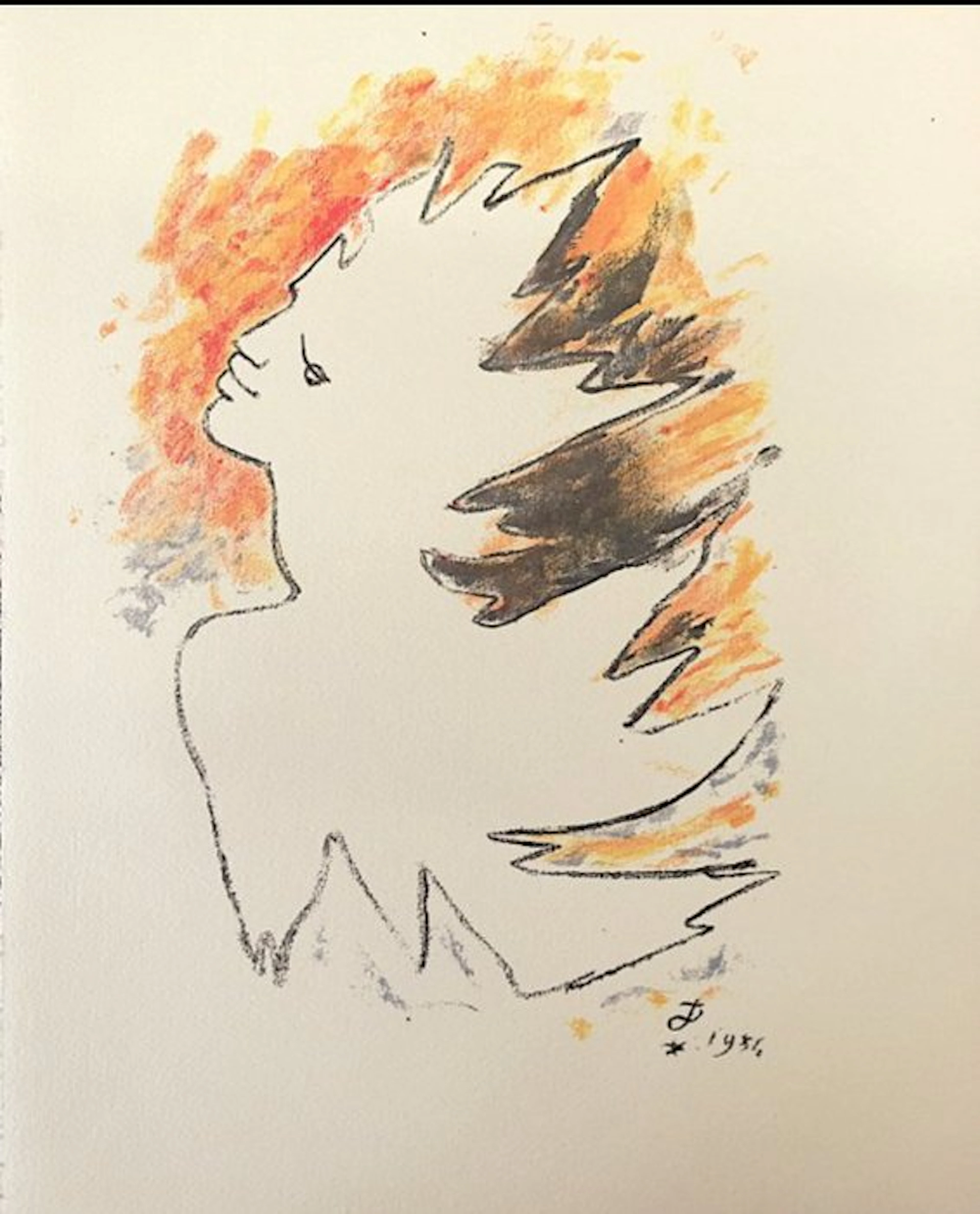 Jean Cocteau (1889-1963) - Manteau au feu - Sylvia