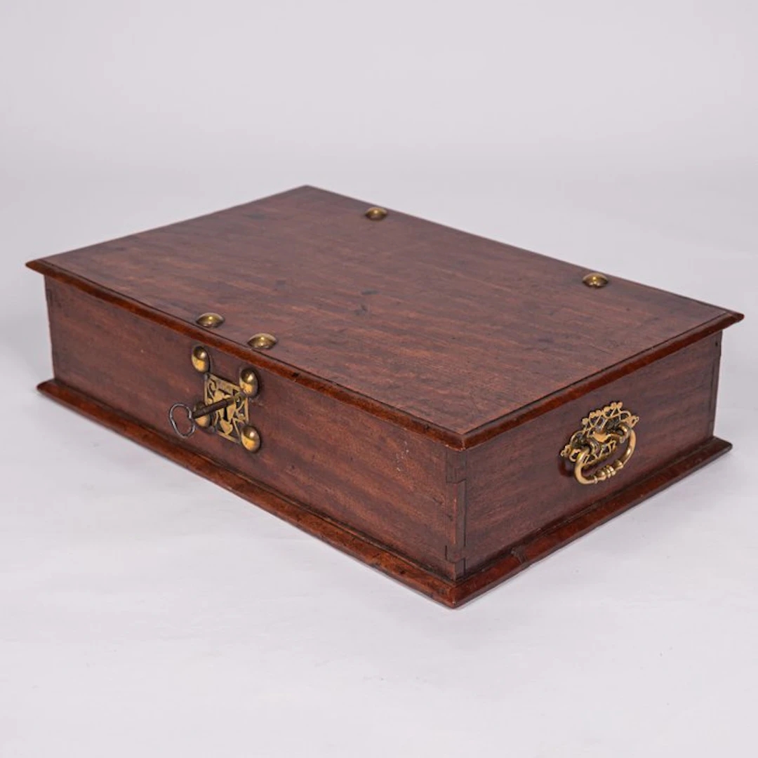 Casket - Teak - Colonial documents chest, 18th century