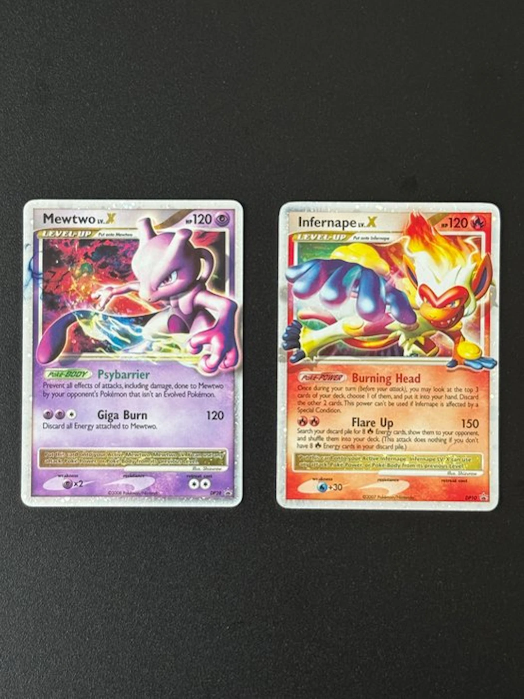 Pokémon - 2 Card - Mewtwo, Infernape DP28; DP10 Full art, Foil - Diamond