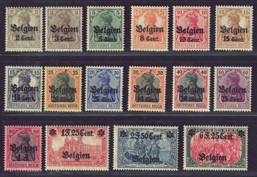 Belgium 1916 - The second series of the occupation stamps. - OBP: OC10/OC25