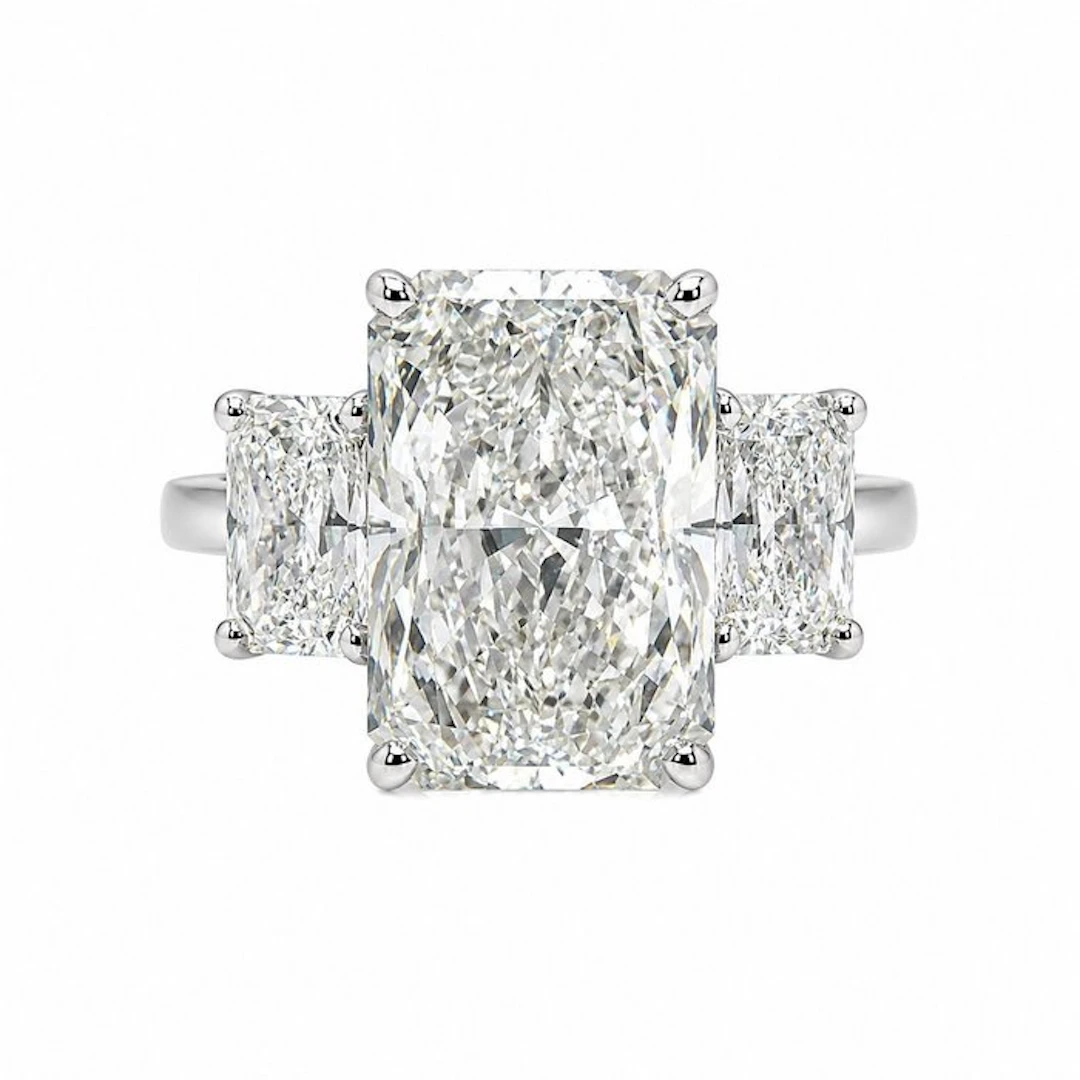 Ring - 14 kt. White gold - 9.09ct. tw. Diamond (Lab-grown) - Diamond