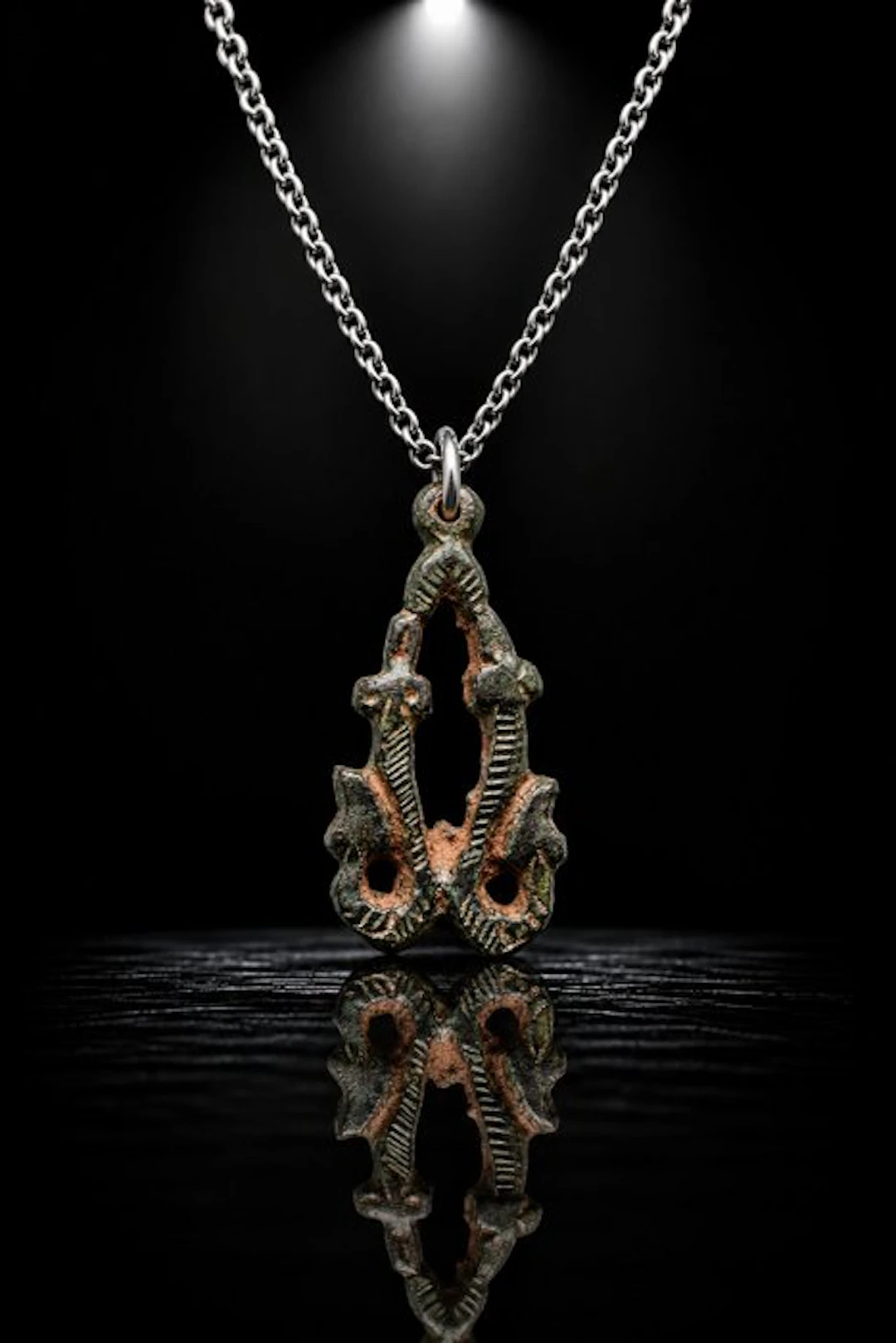 Medieval Viking Era Beautiful & Rare Bronze Twin Serpent...