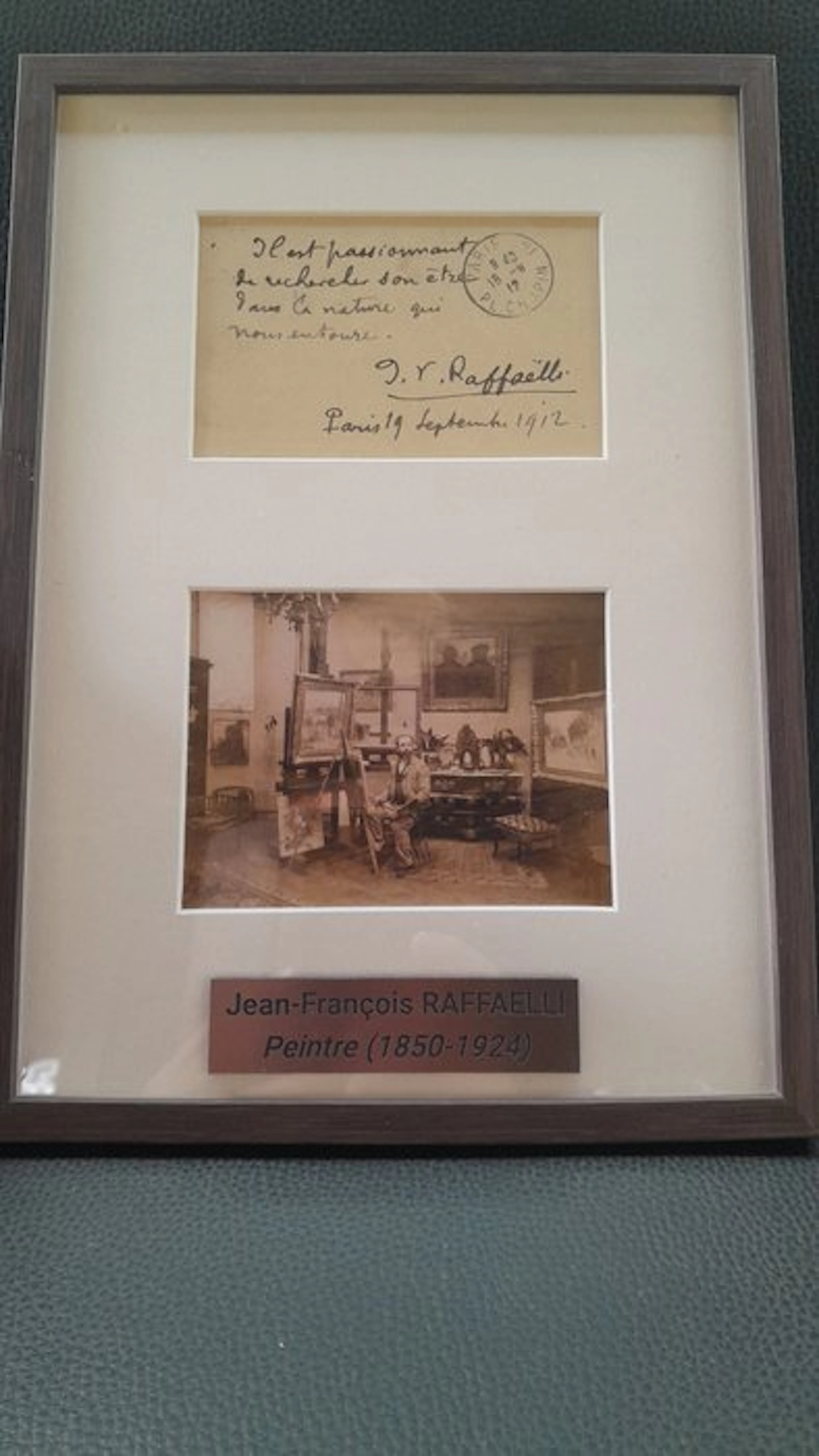 Jean Fançois RAFAELLI - Poème / lettre du Peintre RAFAELLI 1912 - 1912