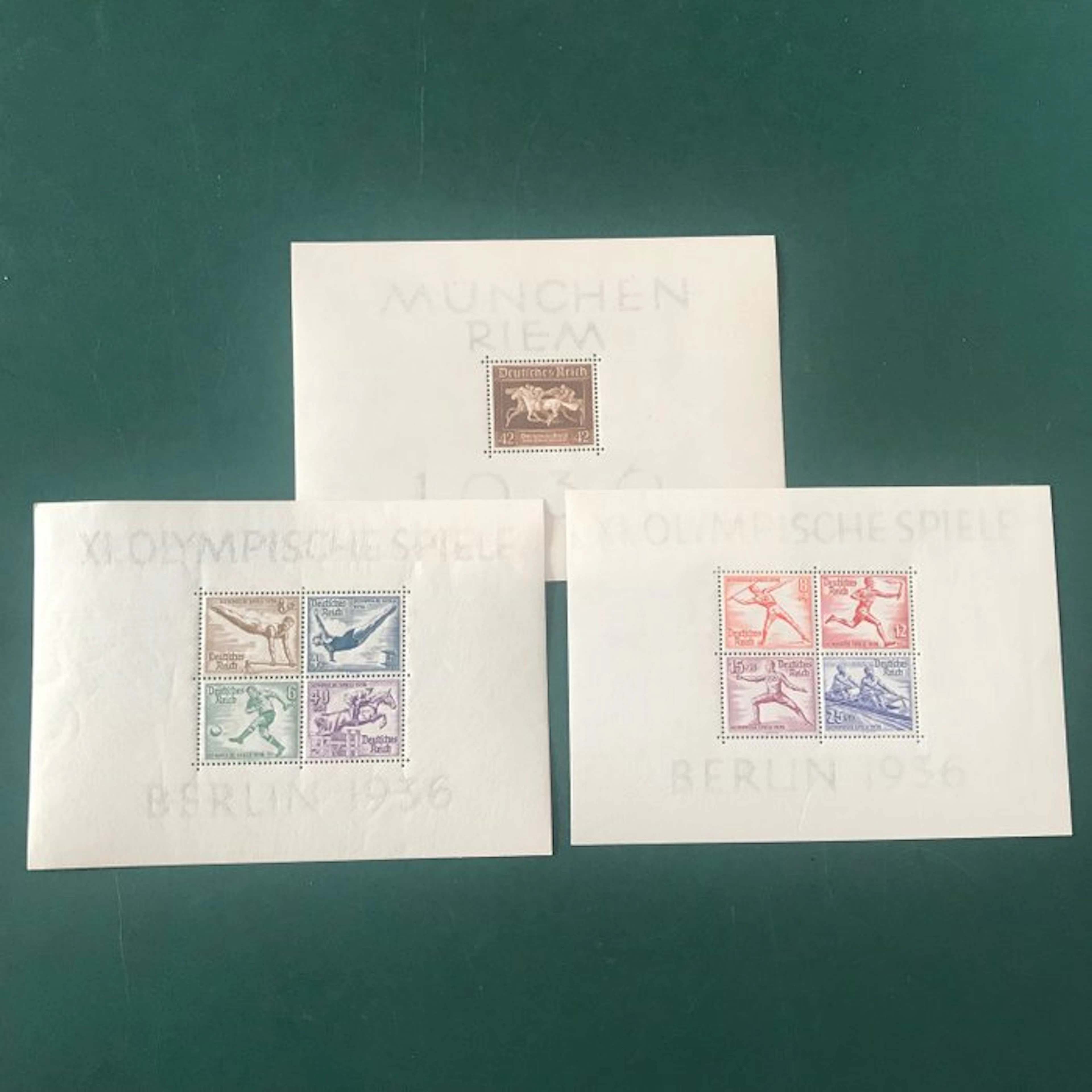 German Empire 1936 - Three consecutive blocks: Gallop...