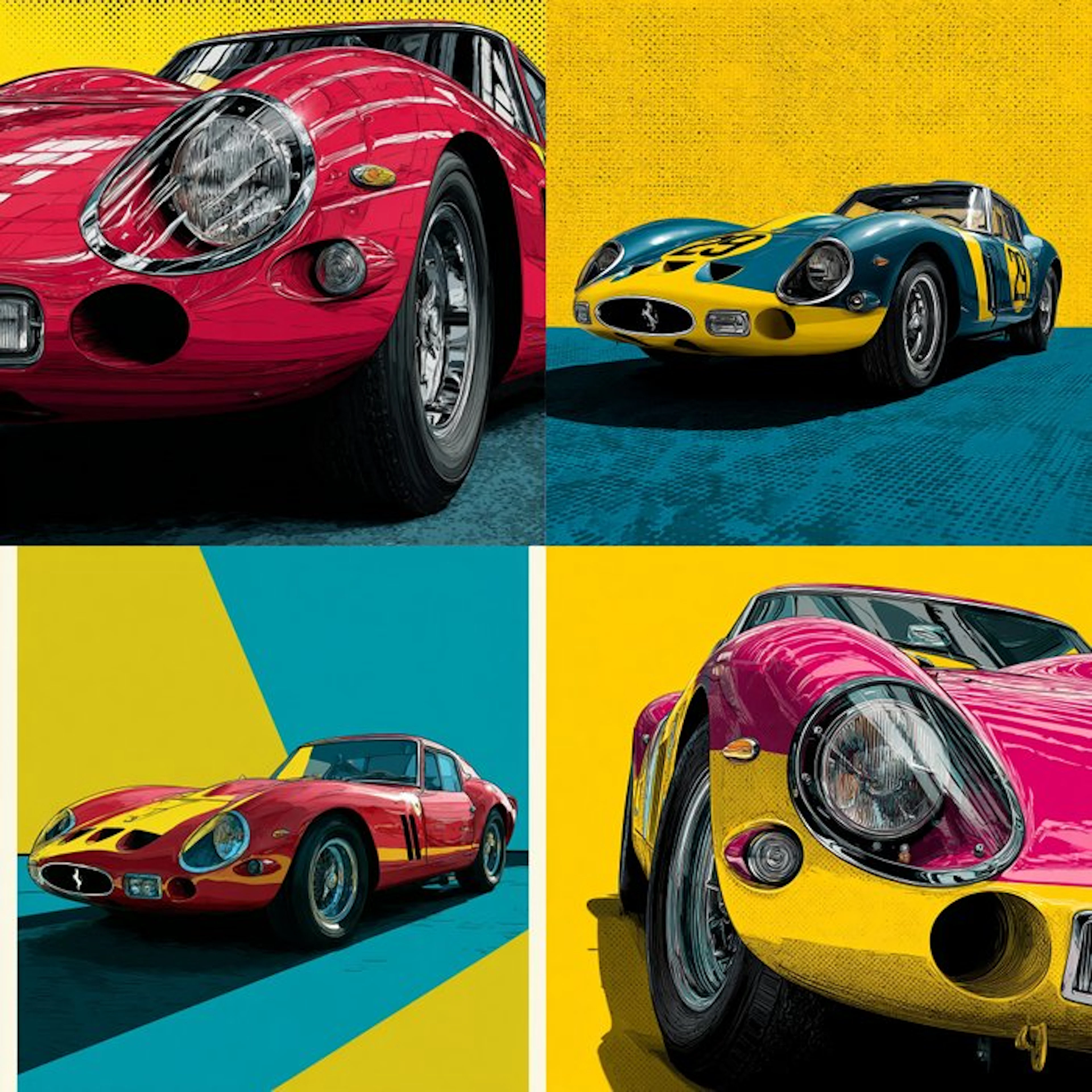 CREATIVE_HUB - SET of 4 Ferrari 250 GTO in Roy...