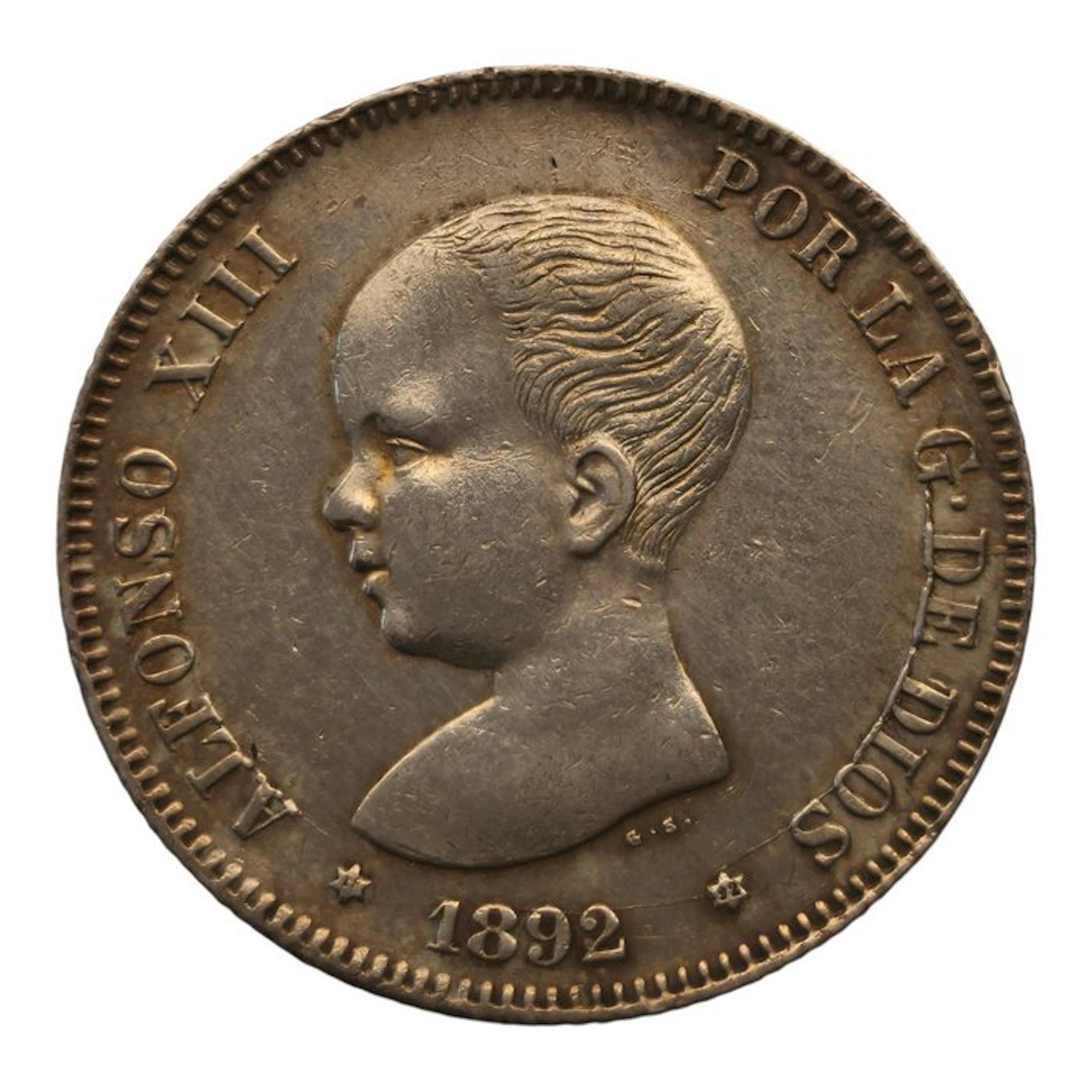 Spain. 2 Pesetas Alfonso XIII 1892 Madrid