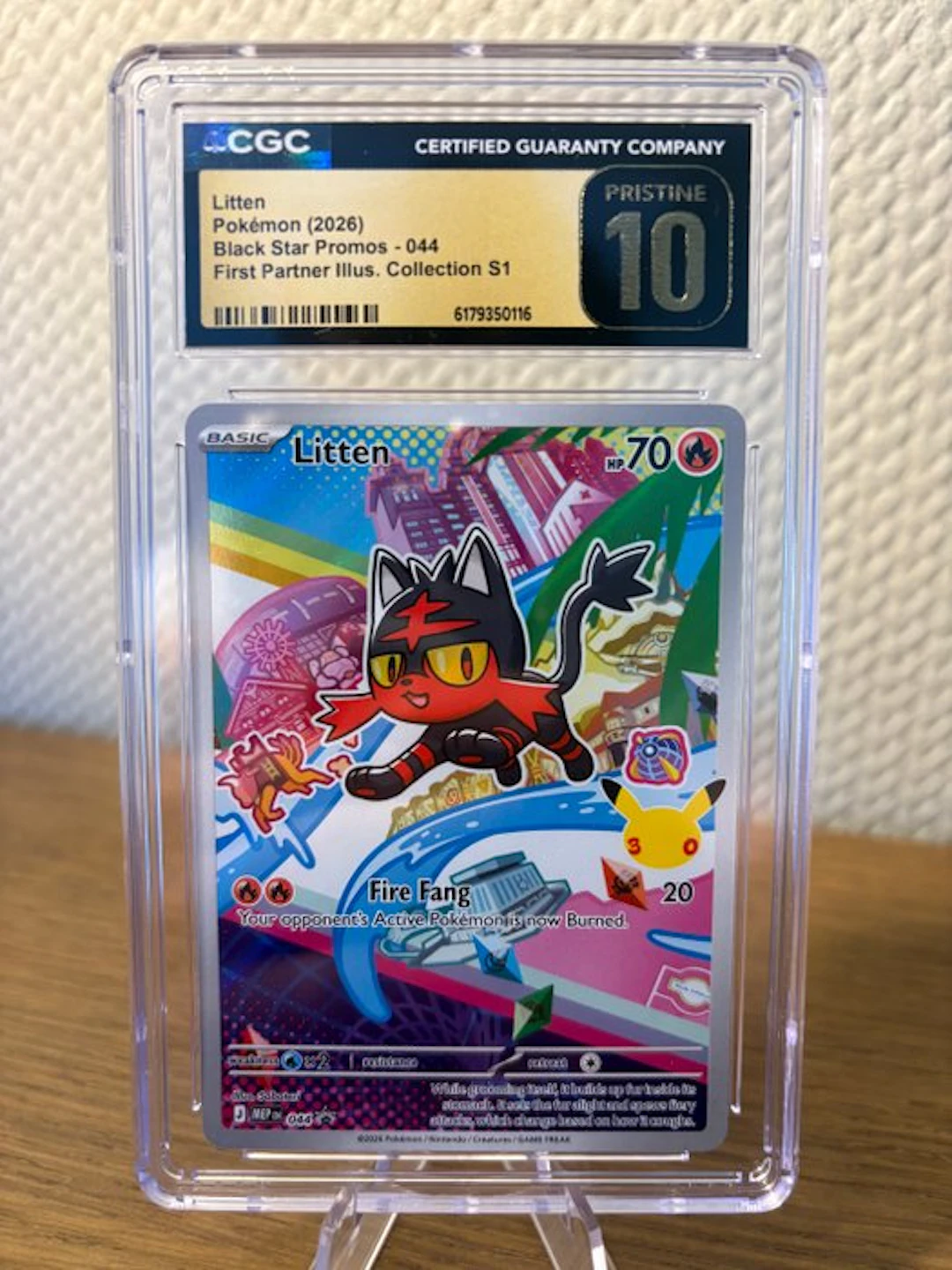 Pokémon - 1 Graded card - Litten 044 Promo card