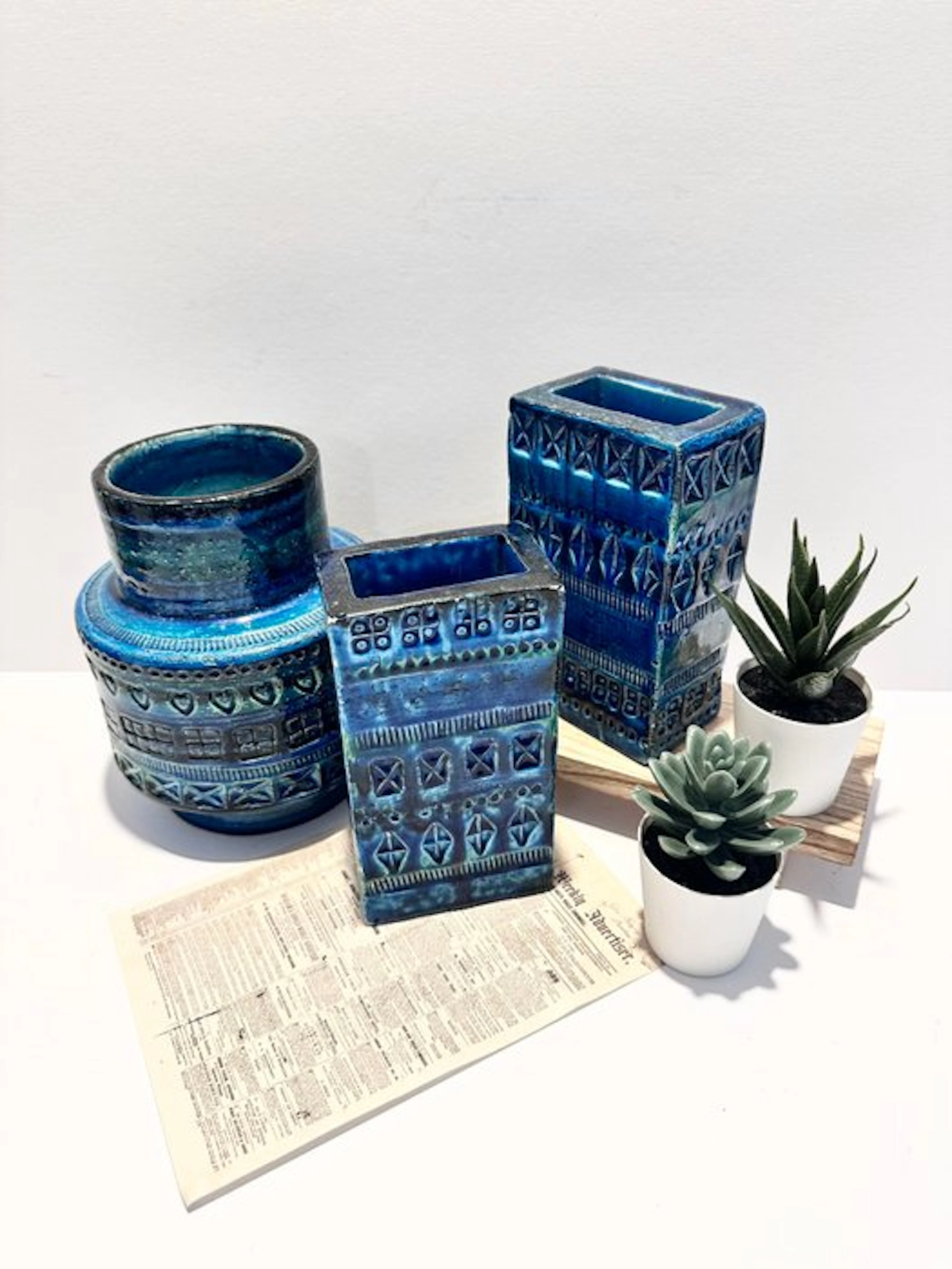 Bitossi - Aldo Londi - Vase (3) - Rimini Blu - Ceramic
