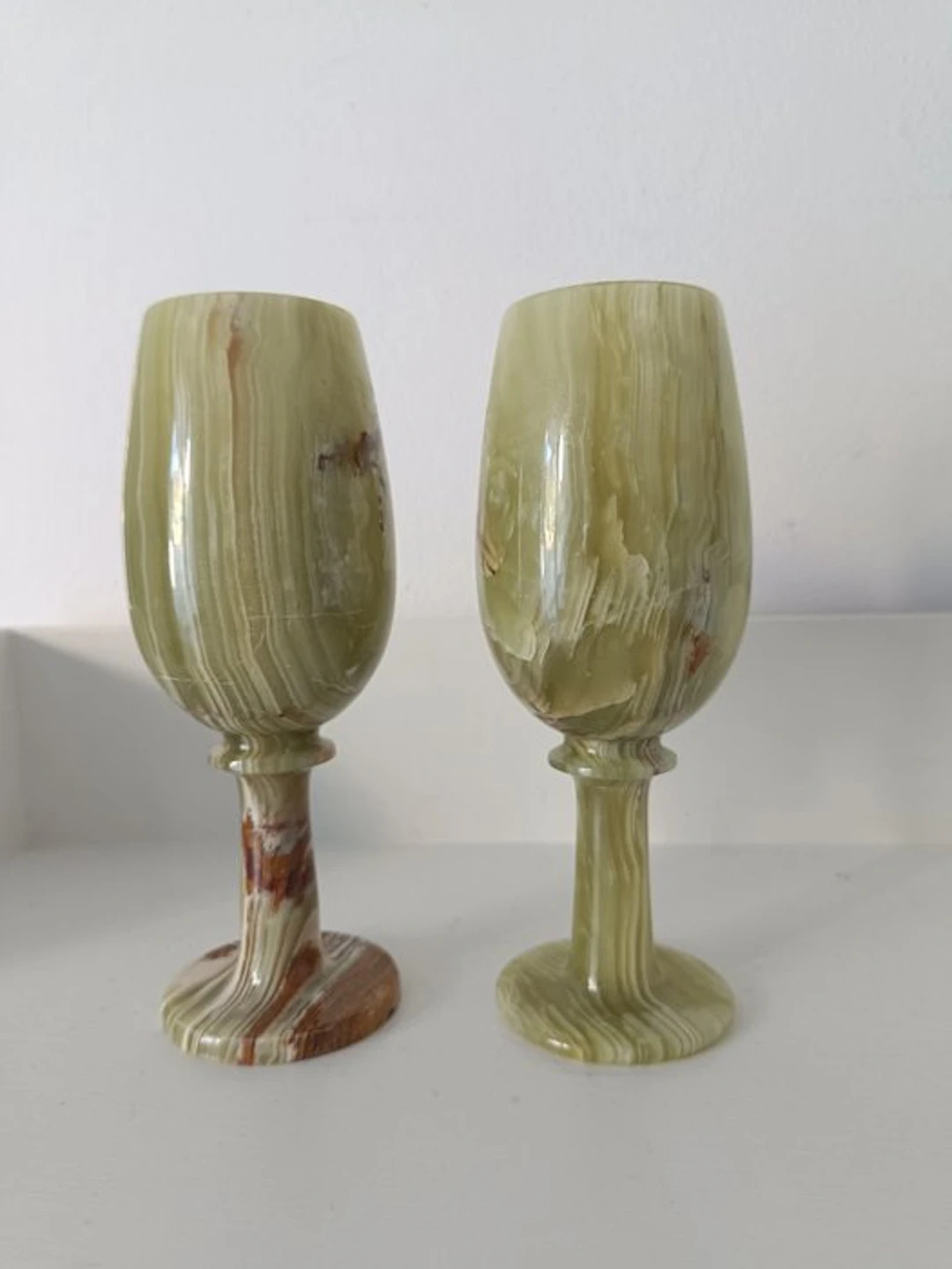 Chalice (2) - Onyx, Alabaster - Onyx goblets Montaione